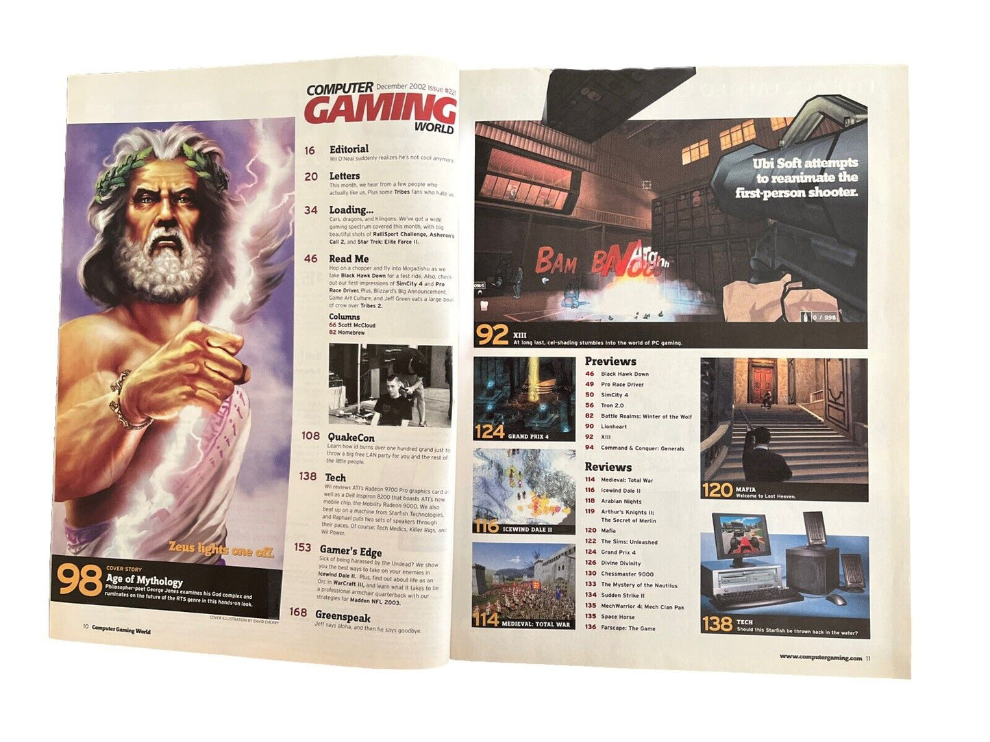 Computer Gaming World PC Game Magazine #221 December 2002 Age Of Mythology