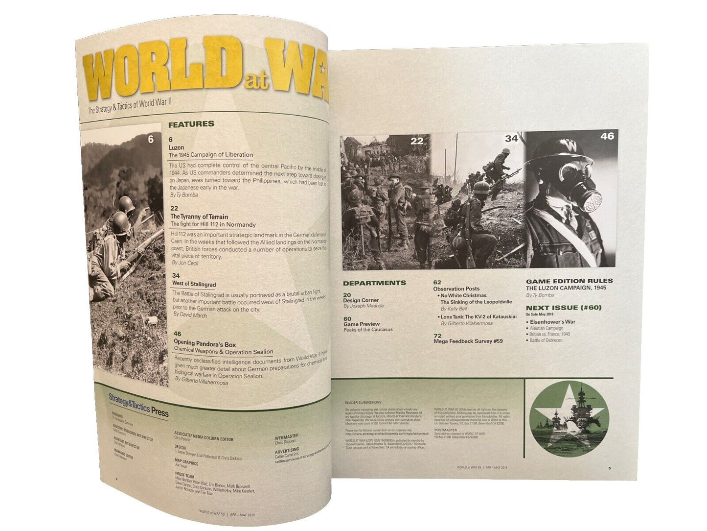 Historical Vintage World At War Game Magazine #59 2018 - THE LUZON CAMPAIGN 1945