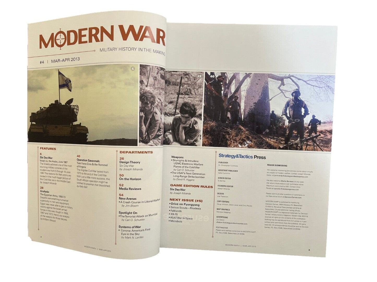 Modern War Military Magazine #4 With Historical War Game - Six Day War 1967