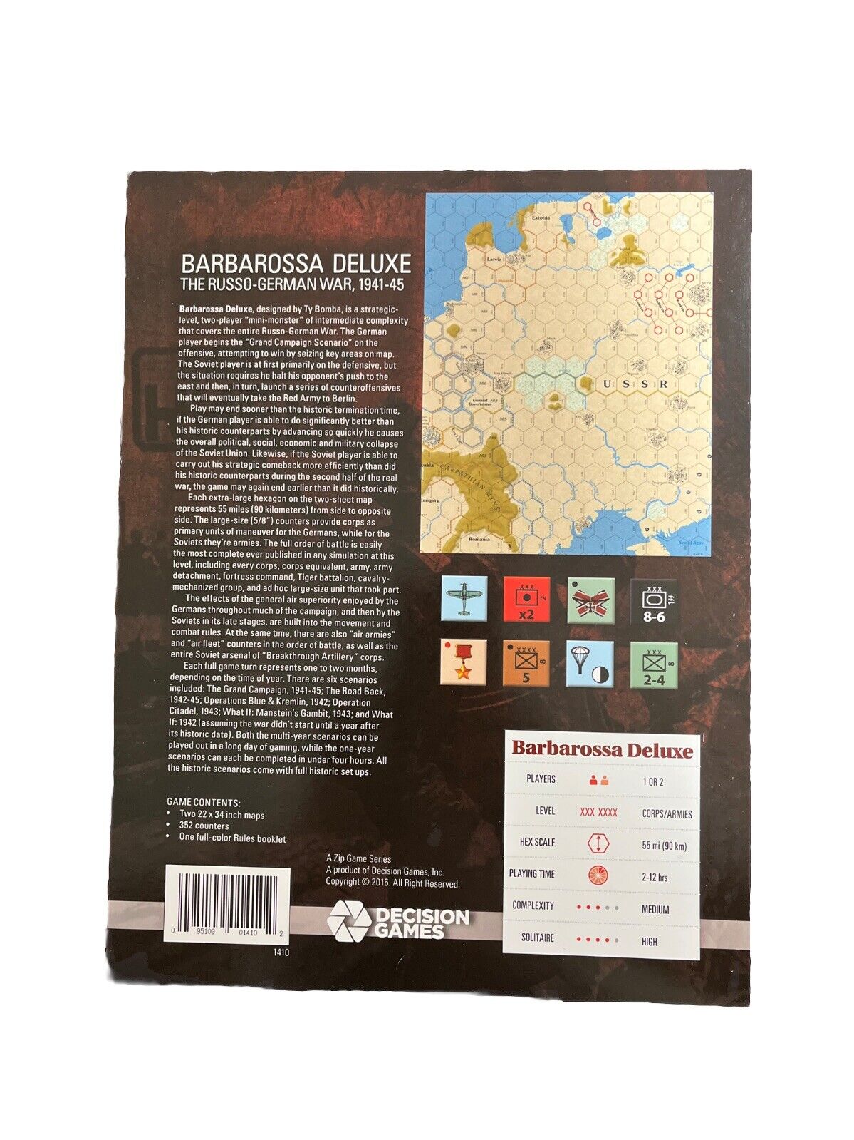 Decision Games Historical Wargame Barbarossa Deluxe The Russo-German War 1941-45