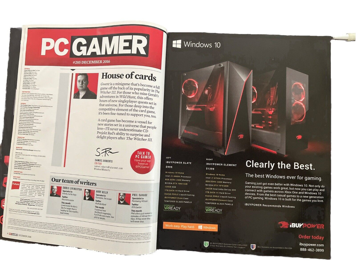 GWENT PC GAMER #285 DECEMBER 2016 Online Offline Computer video game magazine