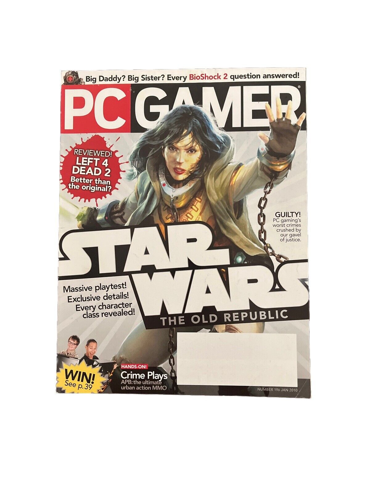 January 2010 PC GAMER Vintage Video Game Magazine #196 Star Wars - Demo Disc