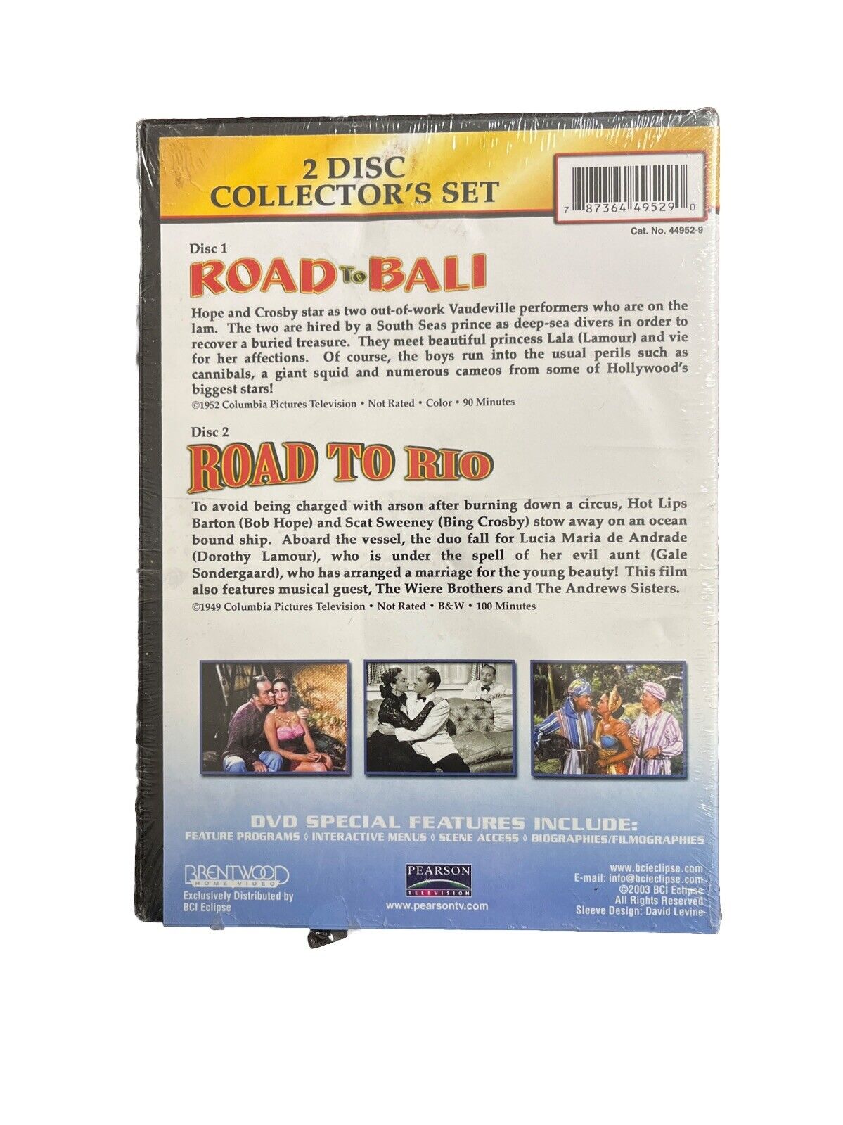 ROAD TO BALI & ROAD TO RIO - Hope, Crosby & Lamour (DVD, Collector's Set)