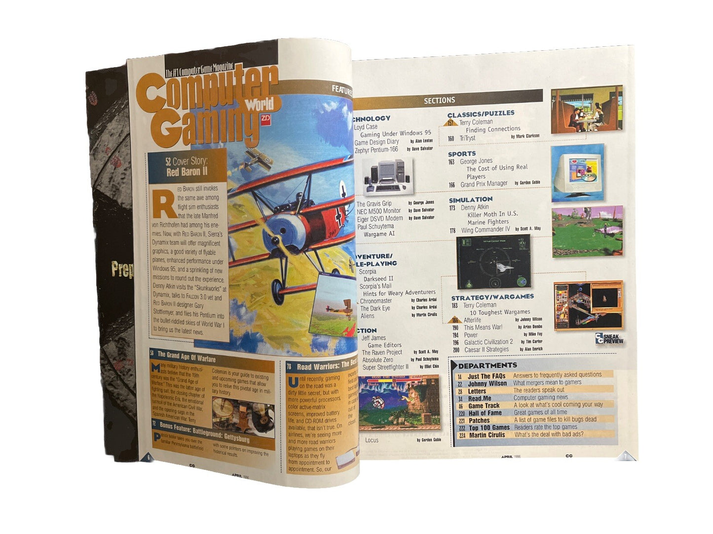 Classic Vintage Computer Gaming World Magazine #141 April 1996 Red Baron Reborn