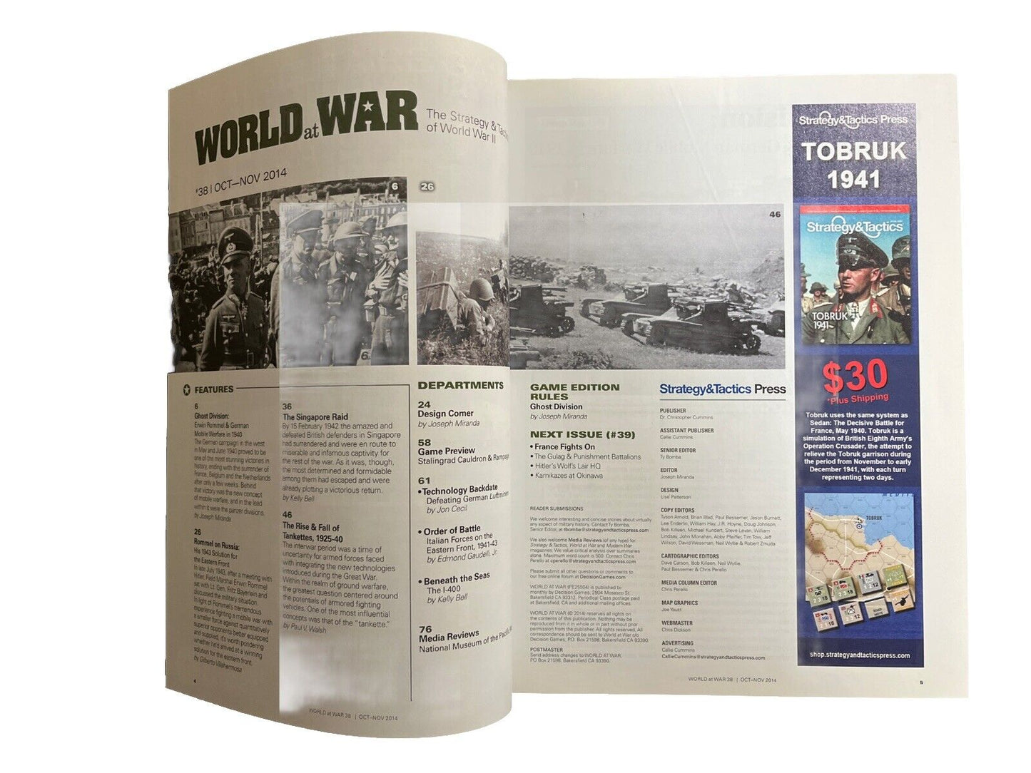 World At War Magazine #38 With History Board Game - Rommel’s Ghost Division