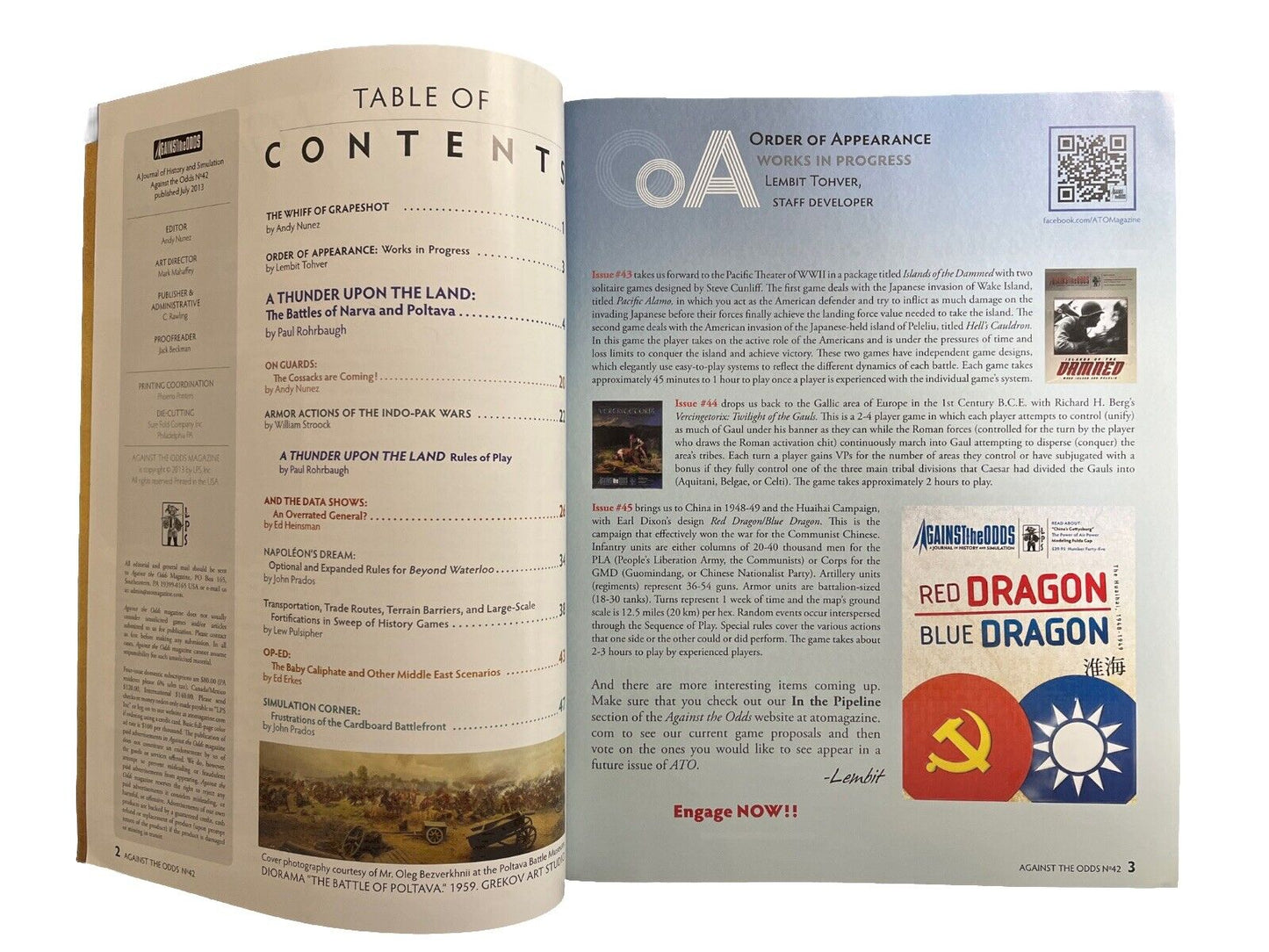 Against The Odds Magazine #42 With Tabletop WarGame - A Thunder Upon the Land