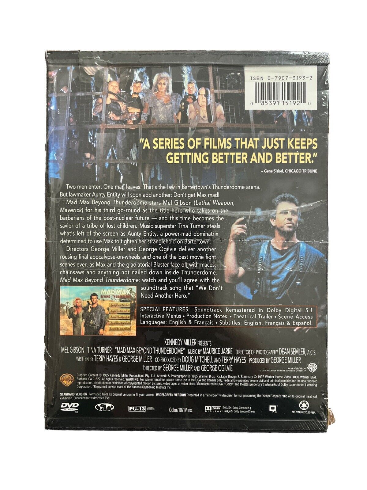 Vintage Movie Mad Max: Beyond Thunderdome (Snap Case, DVD, 1997, Warner Bros)