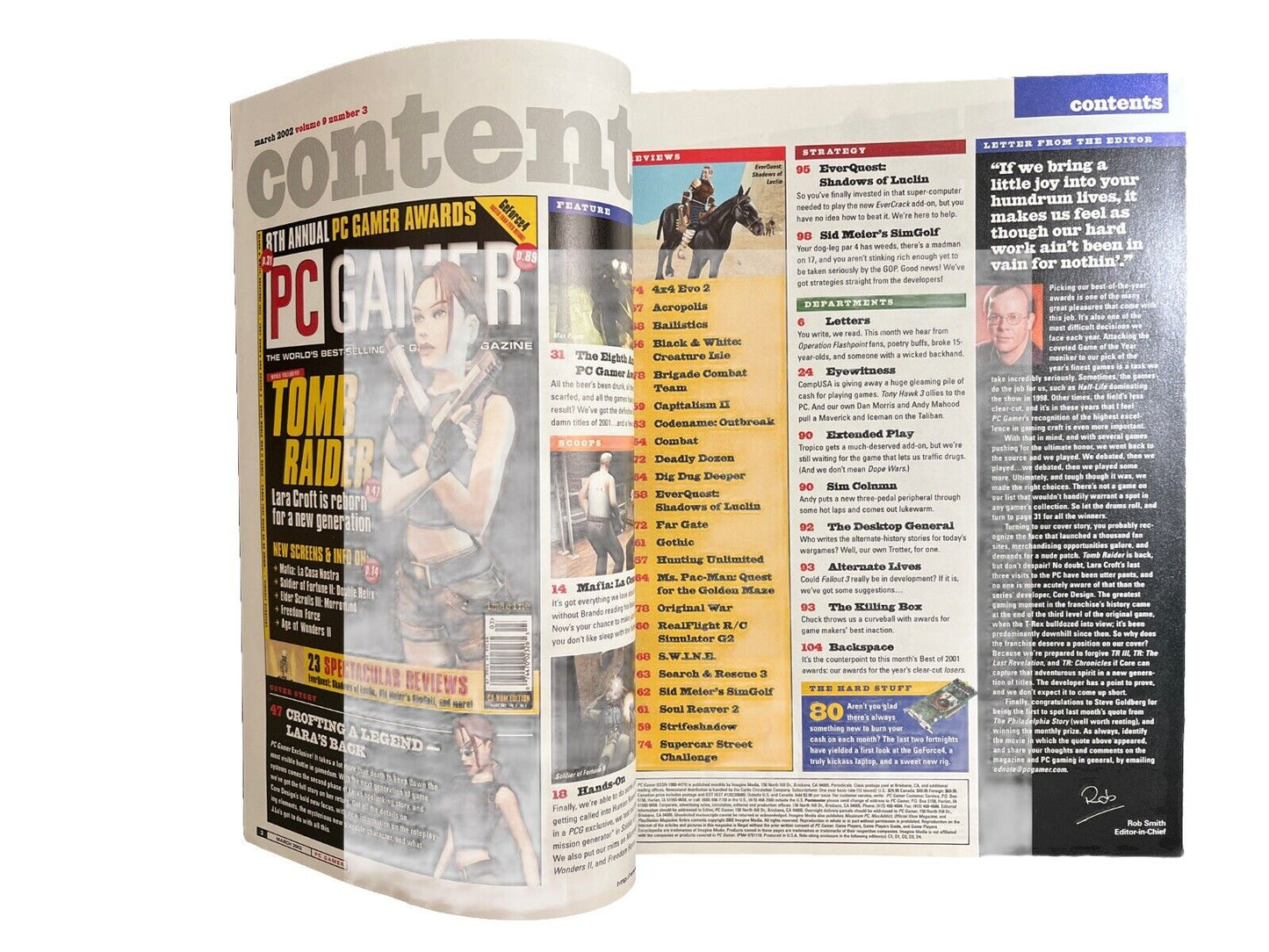 Collectable Vintage Video Game PC GAMER Magazine #95 March 2002 - Tomb Raider