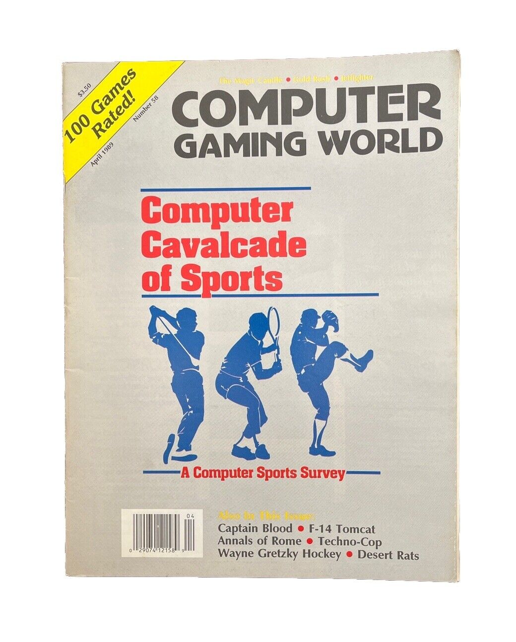 Computer Gaming World Adventure Games Magazine #58 Computer Gavalcade Of Sports
