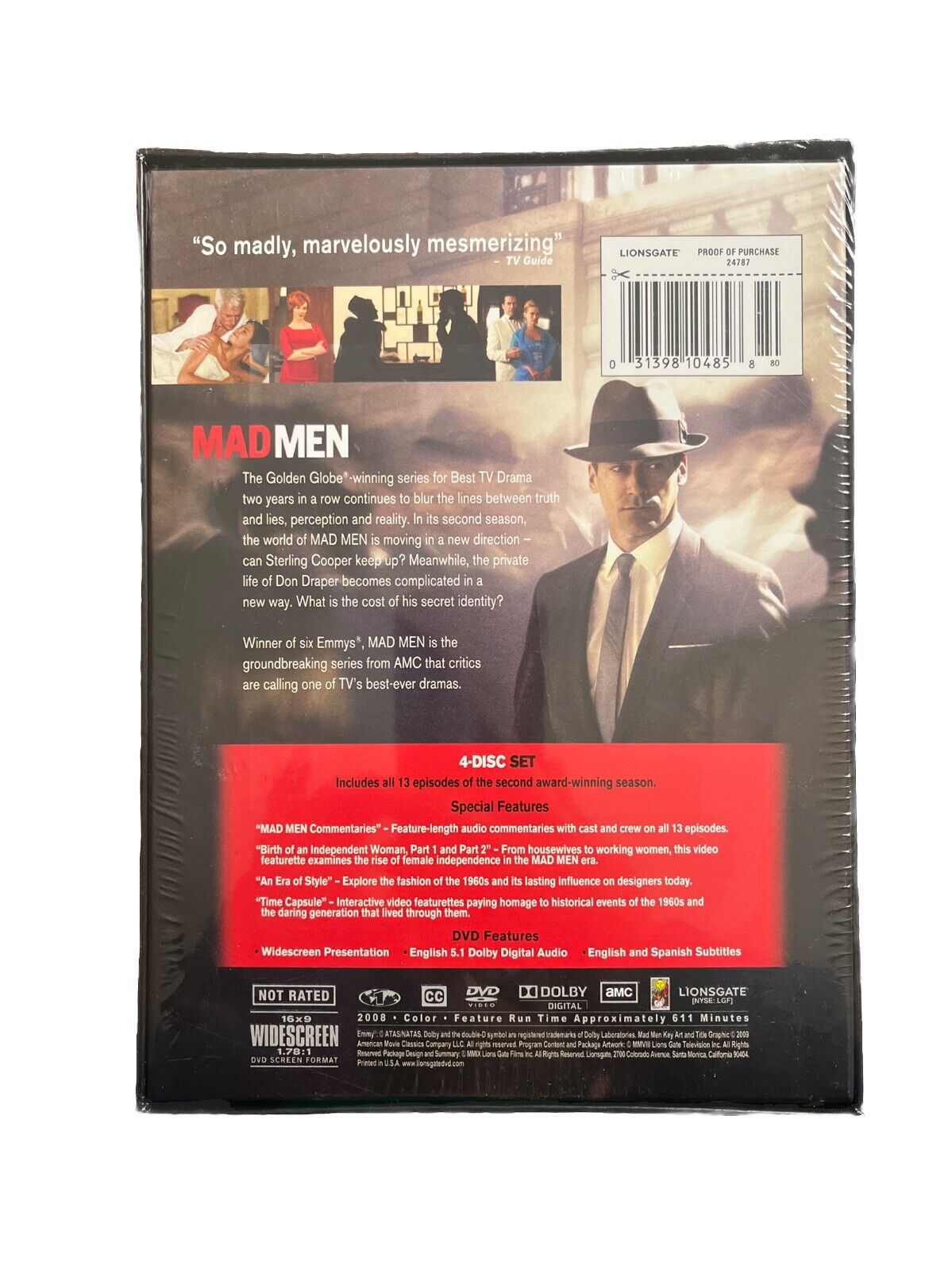 Mad Men: Complete Second Season 2 (DVD, 2008, 4-Disc Set) NEW