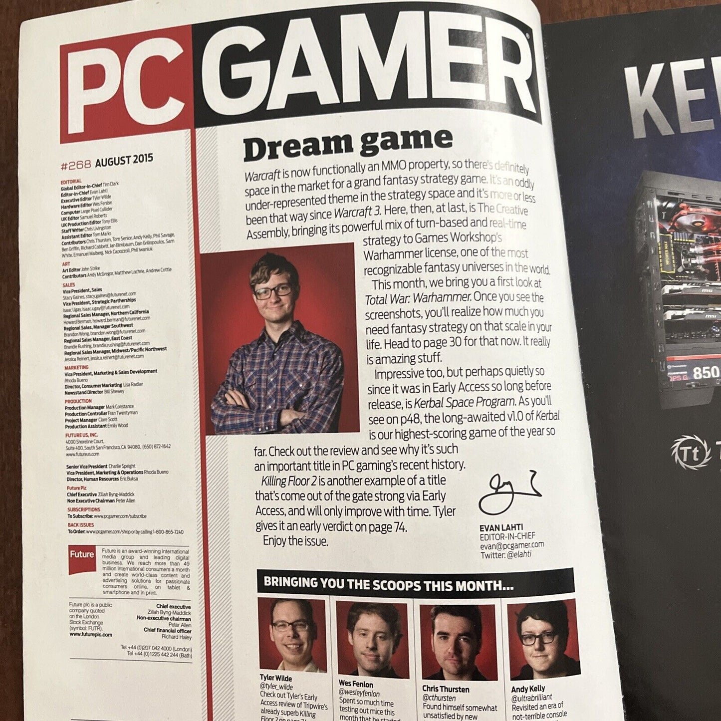 #268 AUGUST 2015 PC GAMER video game Computer Game magazine TOTAL WAR WARHAMMER