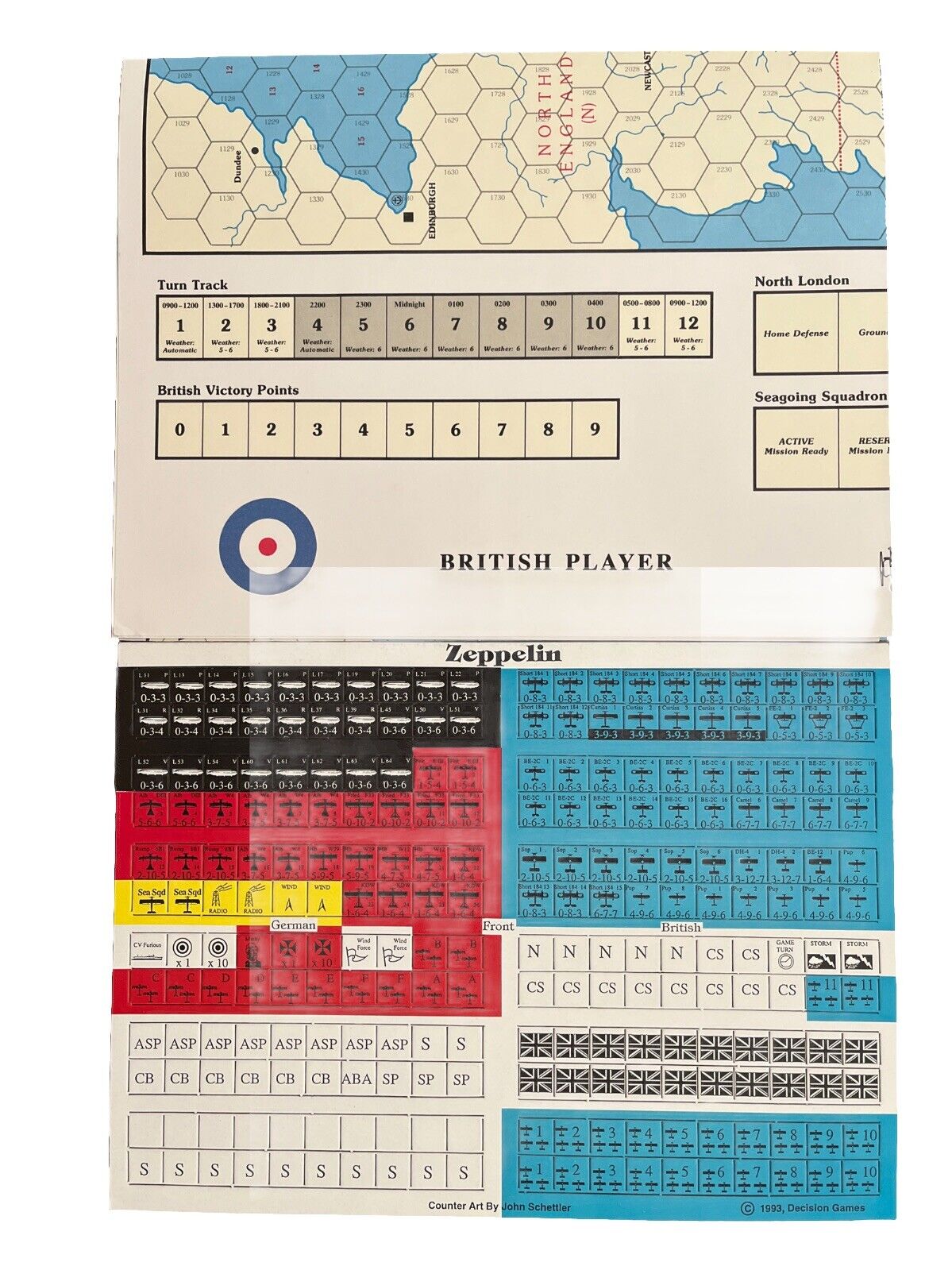 Strategy & Tactics Wargame Magazine #159 With History Board Game - Zeppelin