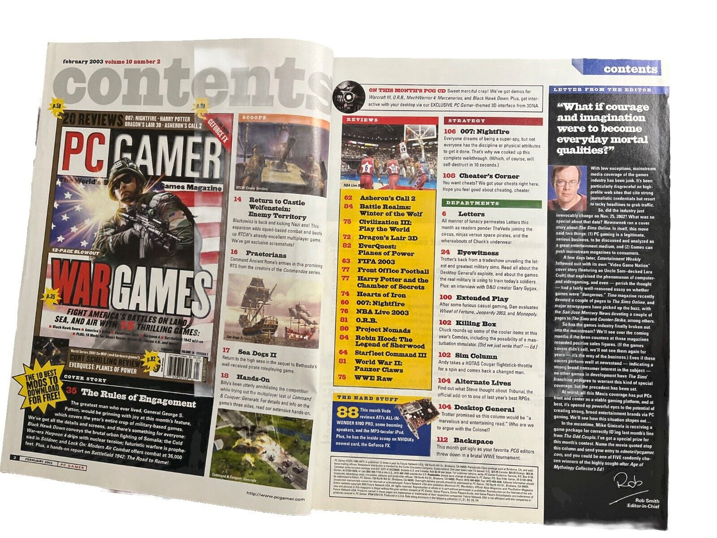 February 2003 PC Gamer #107 Vintage Computer Video Game Magazine War Games