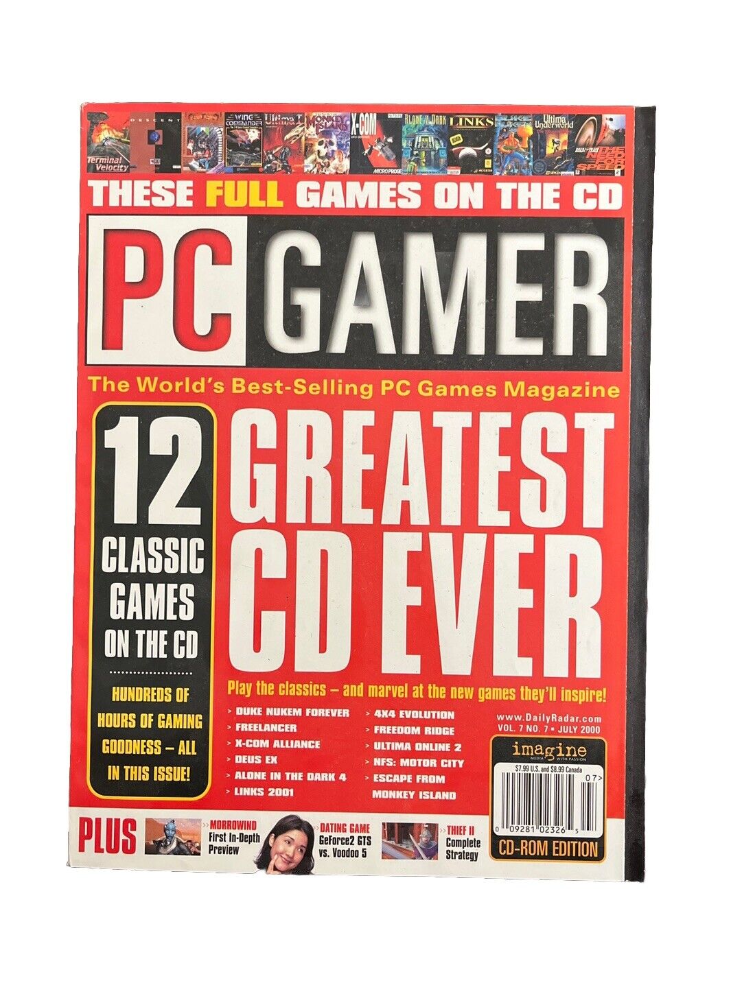 Collectable Vintage PC GAMER Magazine Vol.7 No.7 July 2000 - 12 Greatest CD Ever