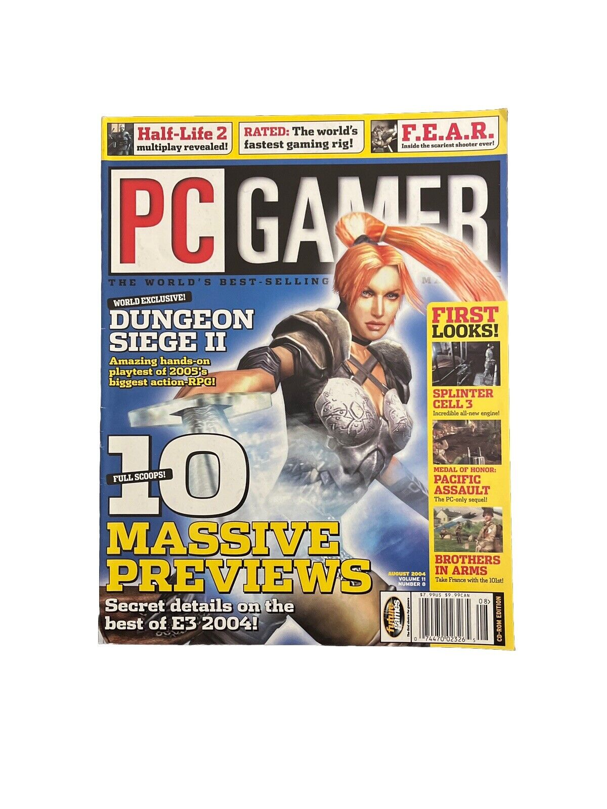 PC Gamer Vintage Video Game Magazine August 2004 #126 Dungeon Siege II