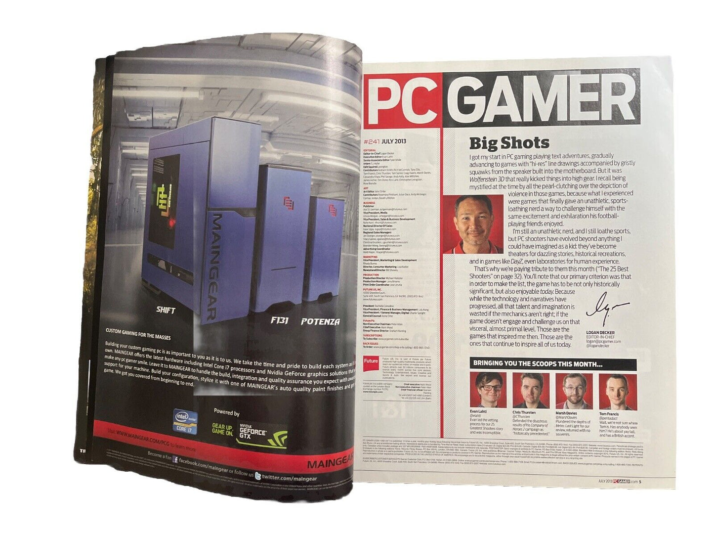 July 2013 #241 PC Gamer Video GameMagazine The 25 Greatest Shooters of All Time