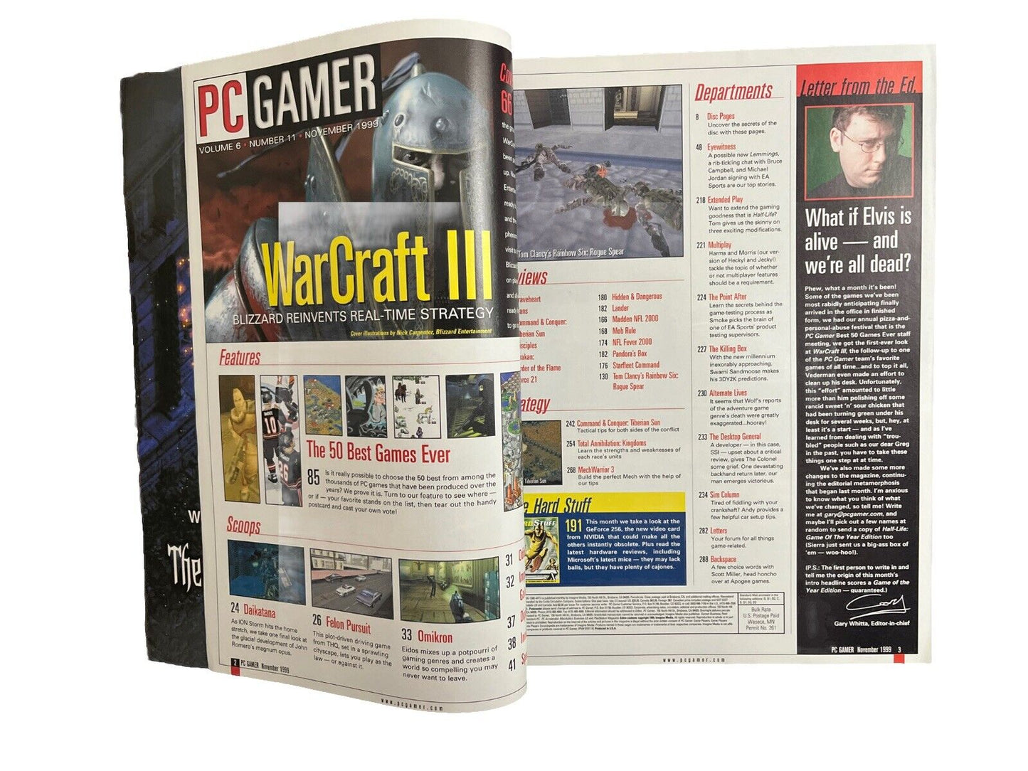 Collectable Vintage PC GAMER Magazine Vol.6 No.11 November 1999 - Warcraft III