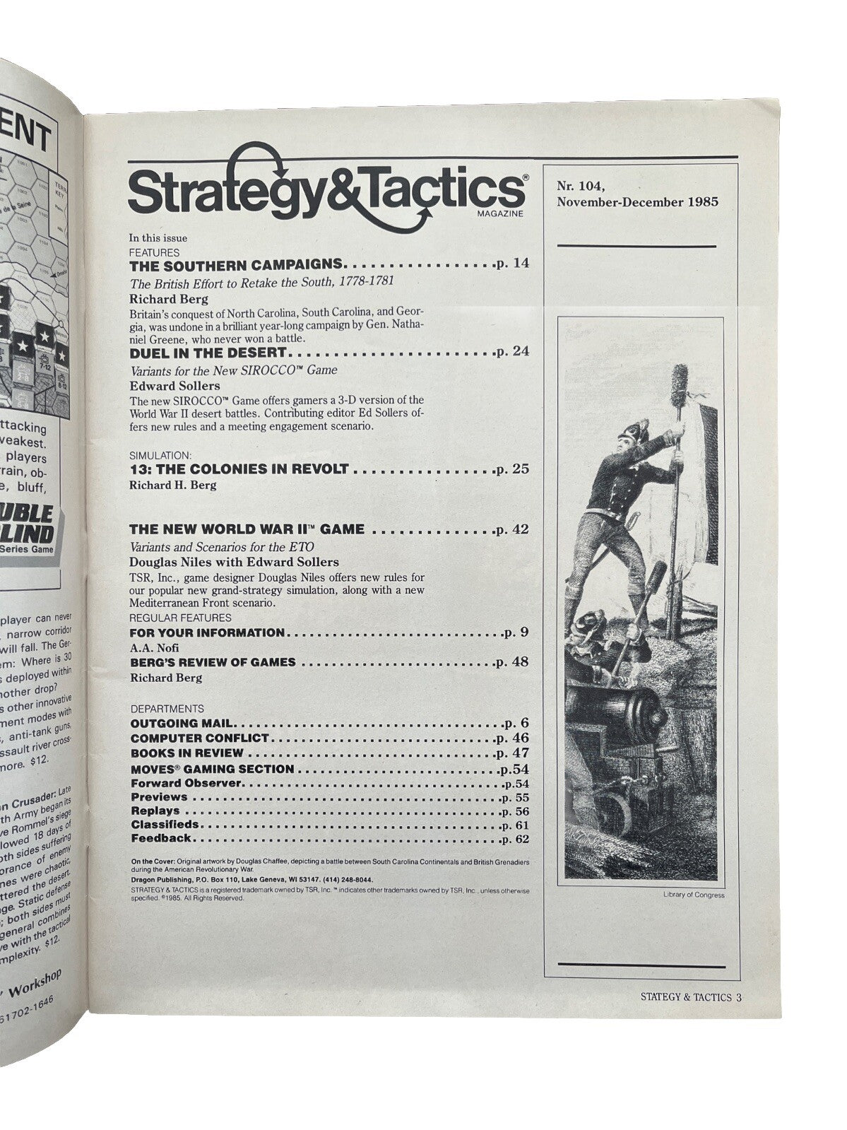 Strategy & Tactics wargaming magazines #104 13:the Colonies In Revolt Game