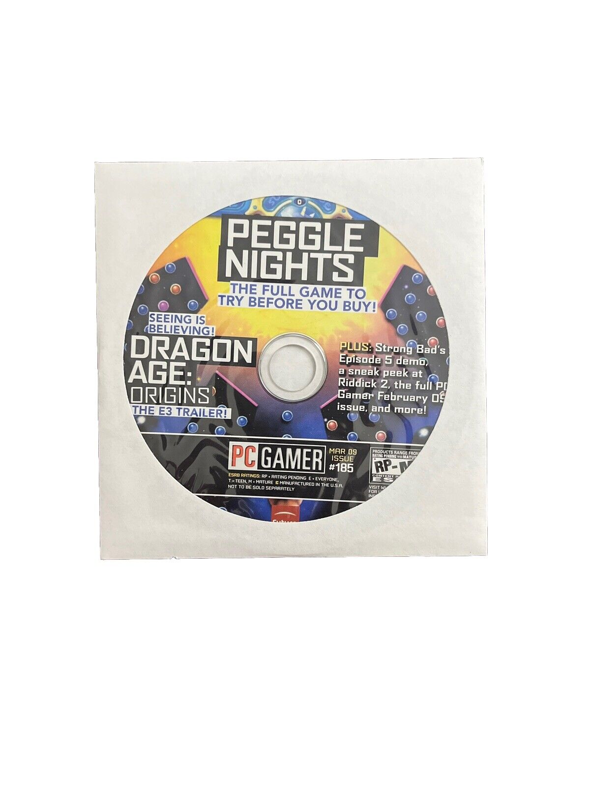 Dragon Age Origins PC Gamer Video Game magazine #185 March 2009 - Demo Disc
