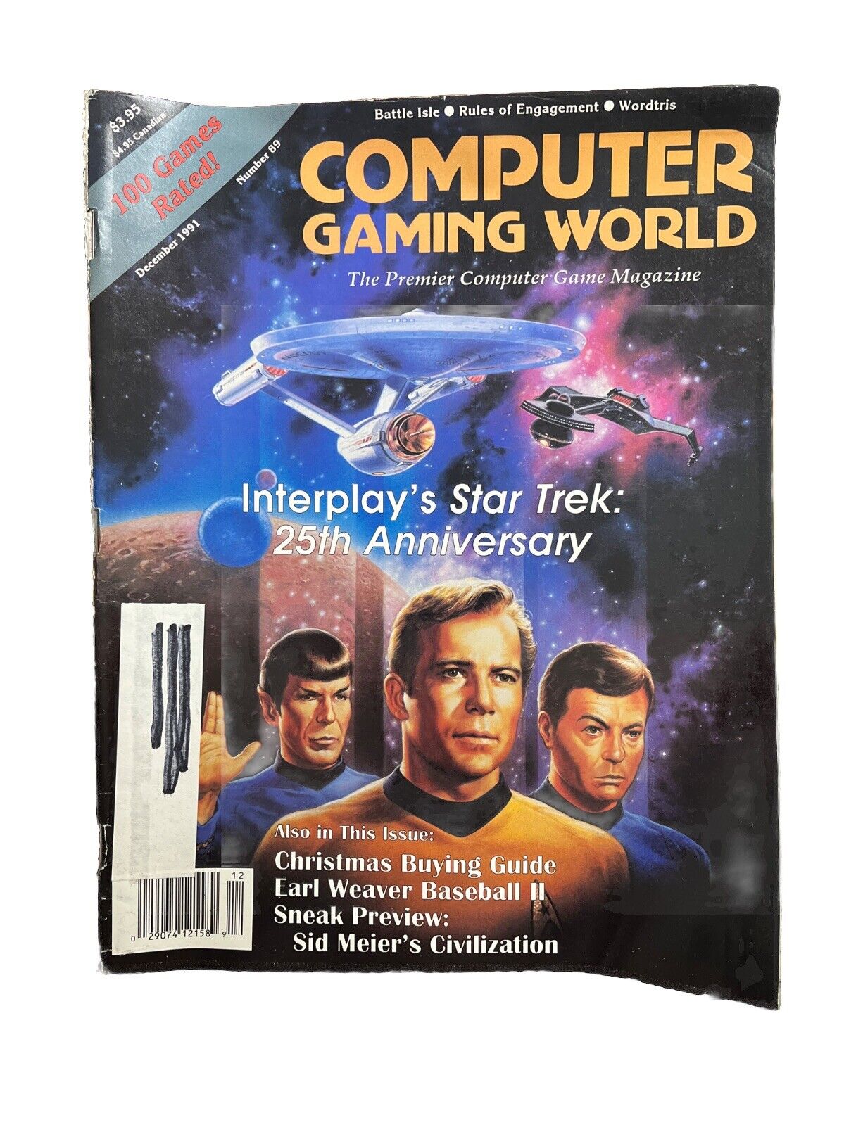 Computer Gaming World Strategy Mag #89 Interplay’s Star Trek: 25th Anniversary