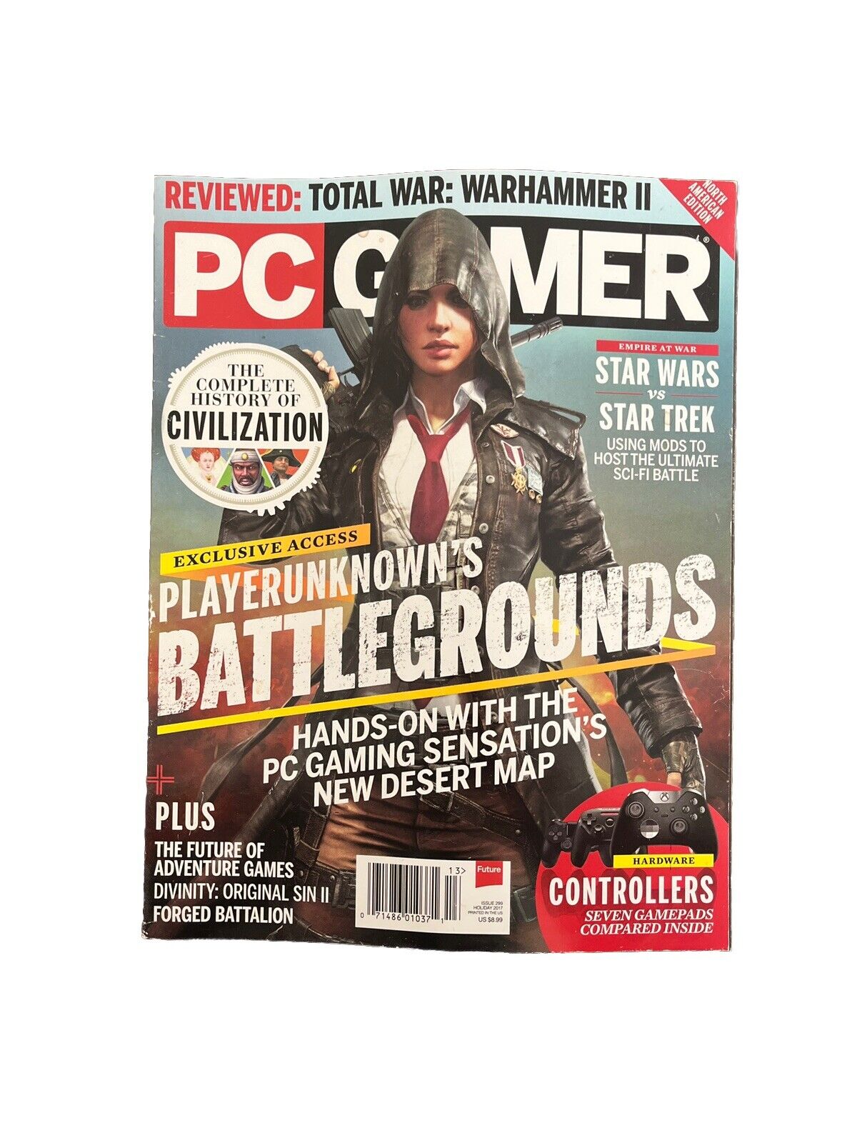 PC Gamer Video Game Magazine #299 Player Unknown’s Battlegrounds Holiday 2017