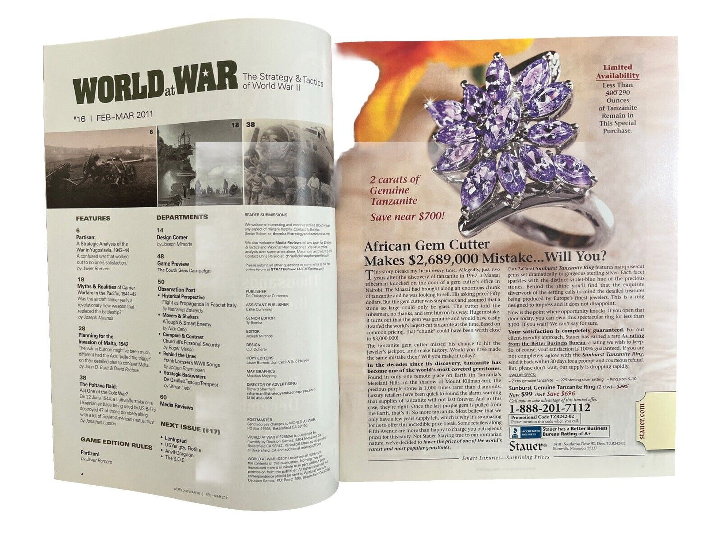 World At War Magazine #16 With Tabletop Game - Partizan! The War In Yugoslavia