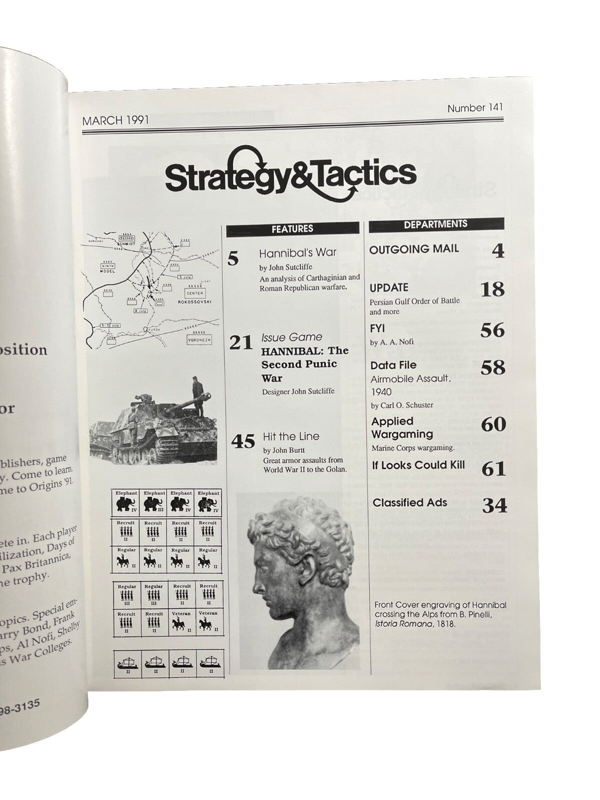 Strategy & Tactics Wargame Magazine #141 1991 Hannibal: The Second Punic War