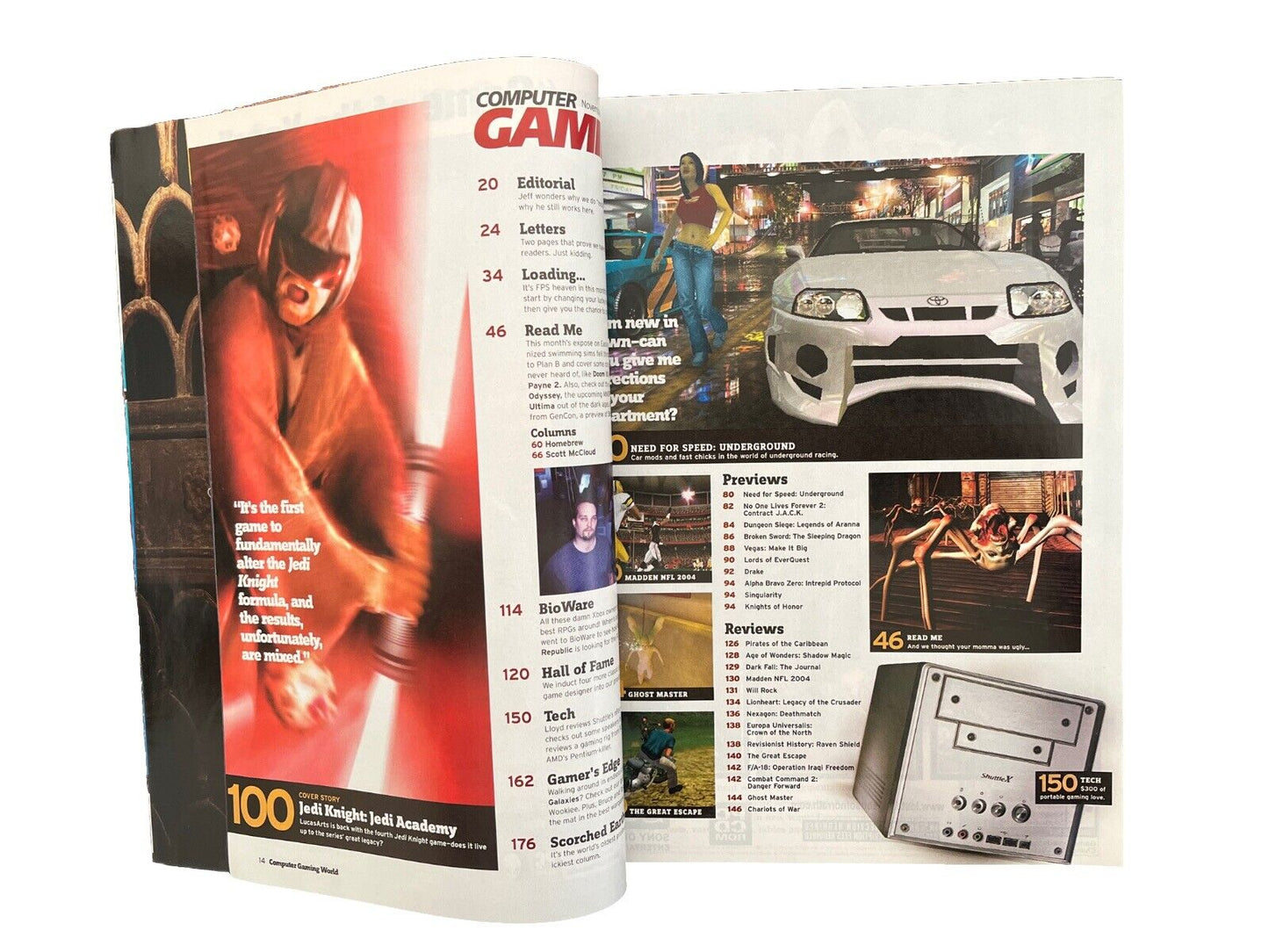 Computer Gaming World Collectable PC Game Magazine #232 Nov 2003 Jedi Academy