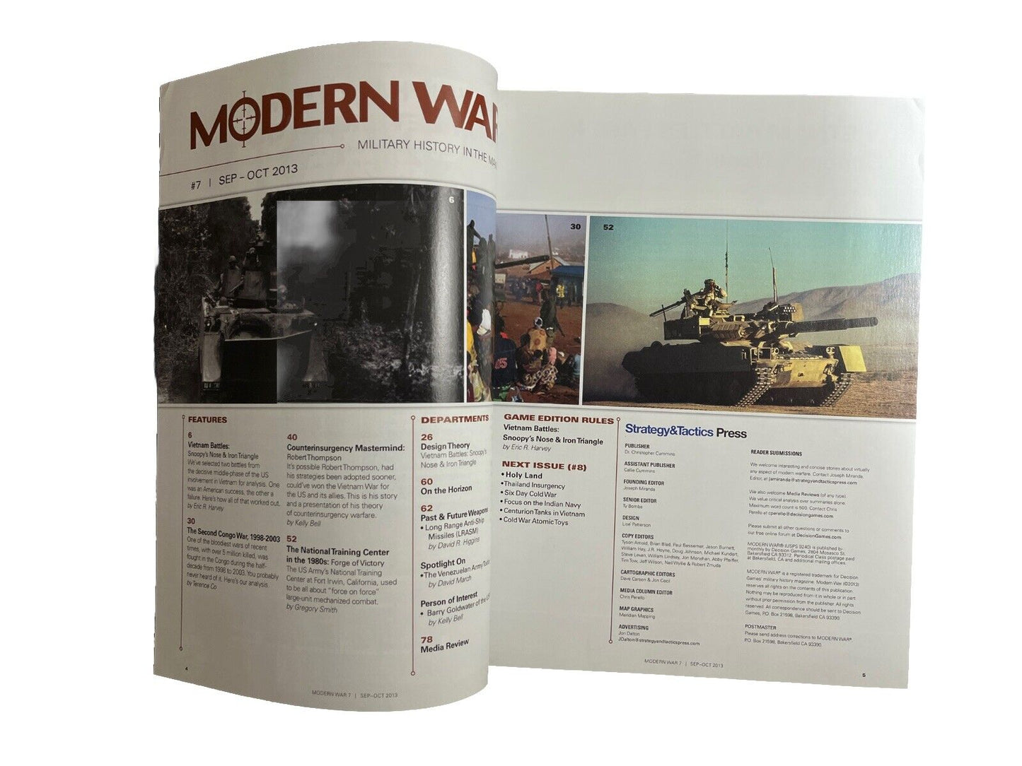 Modern War Magazine #7 With Military history Board Game - Vietnam Battles