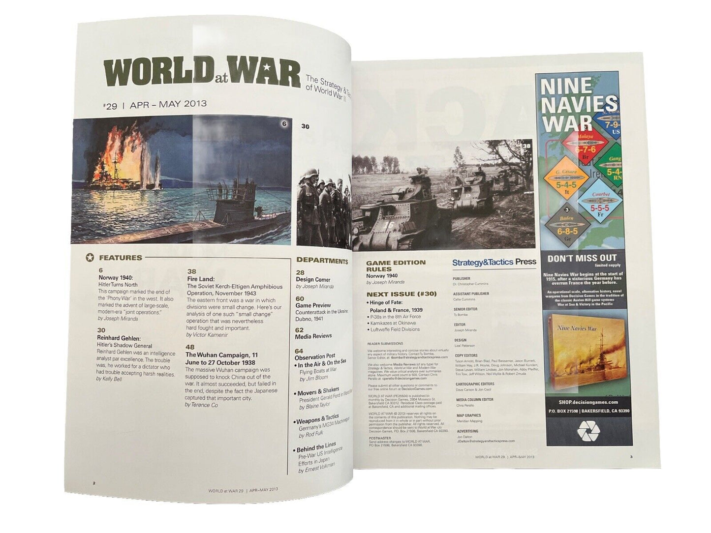 World At War Magazine #29 And Military History Board Game - Norway 1940