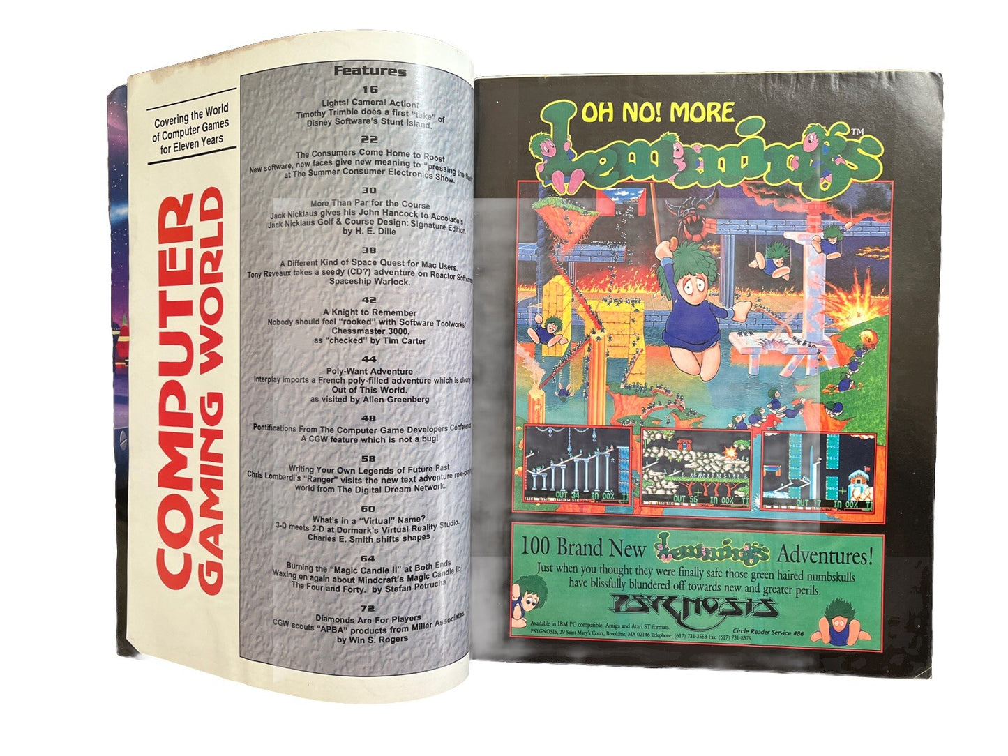 Computer Gaming World Strategy Magazine #97 Walt Disney Software’s Stunt Island