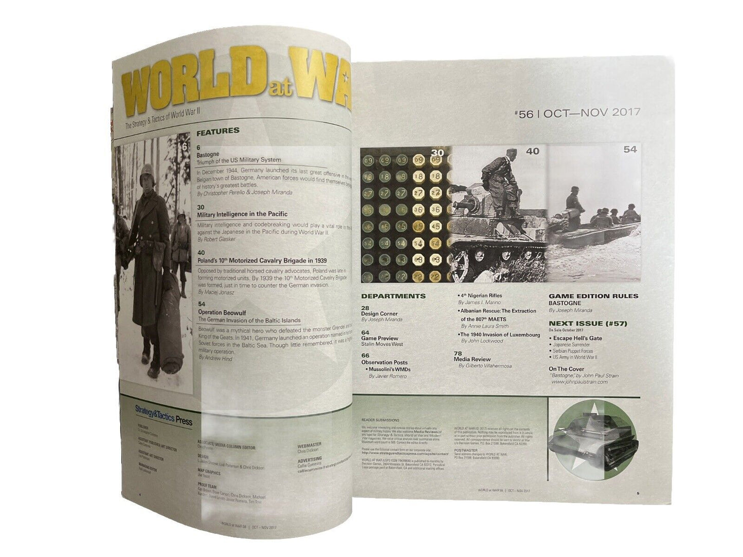 World At War Magazine #56 With Historical Military Board Game - BASTOGNE