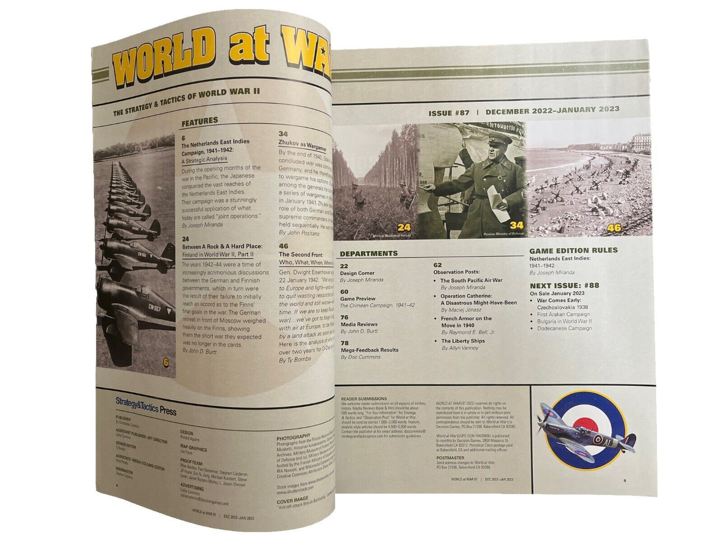 World At War Magazine #87 With Historical Board Game - Netherlands East Indies