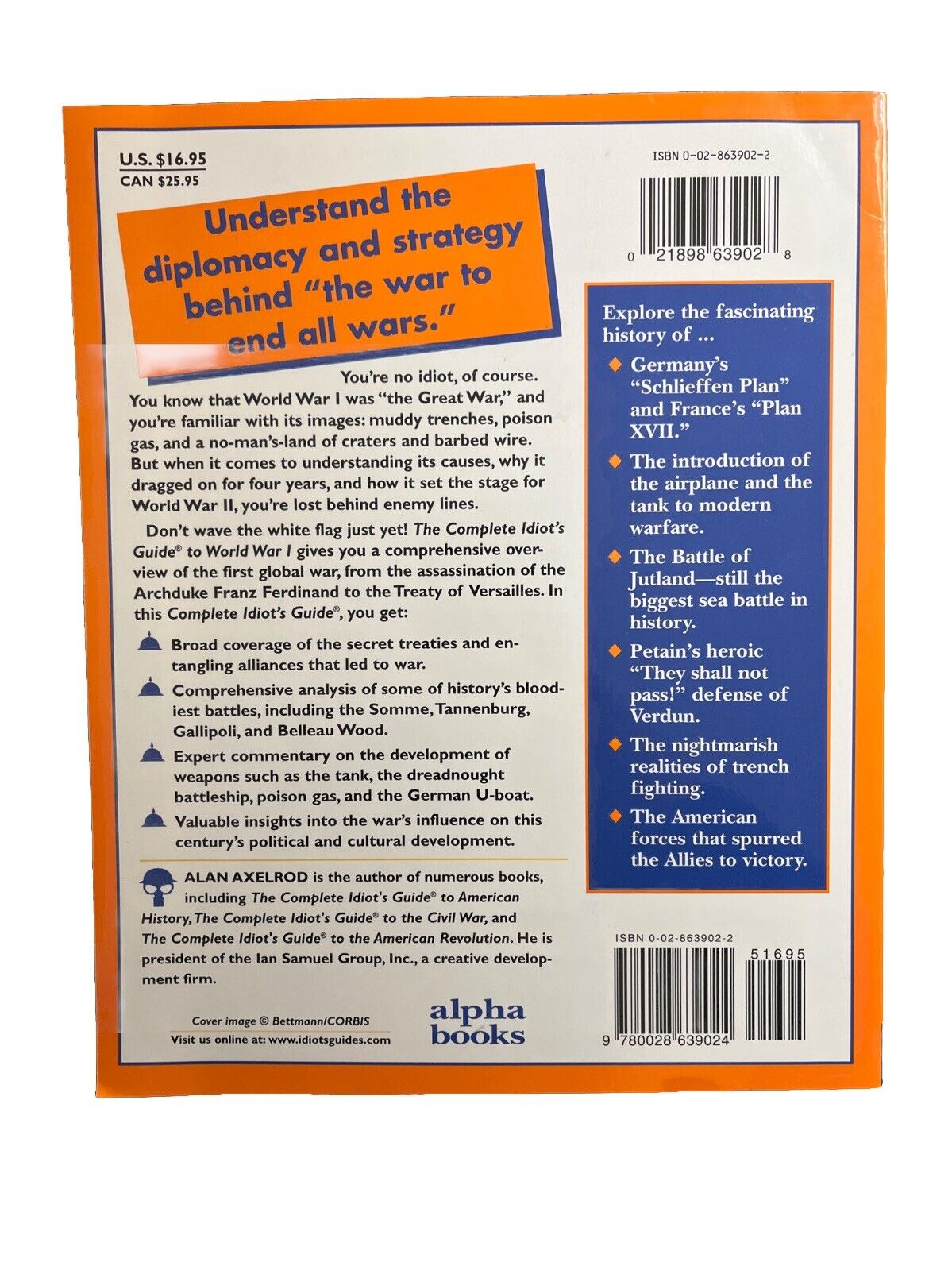 Complete Idiot's Guide to World War I (WW1) Mitchell G. Bard History Book