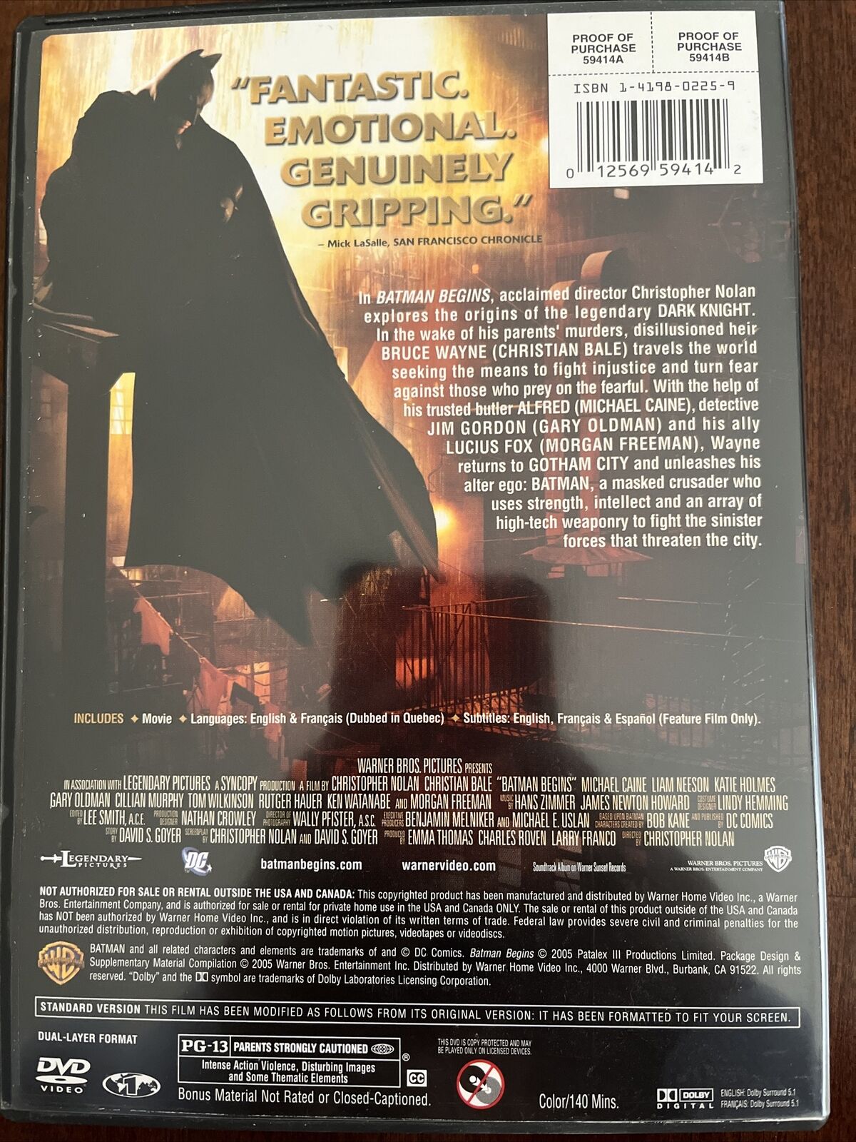 Batman Begins (Full Screen Edition) - DVD