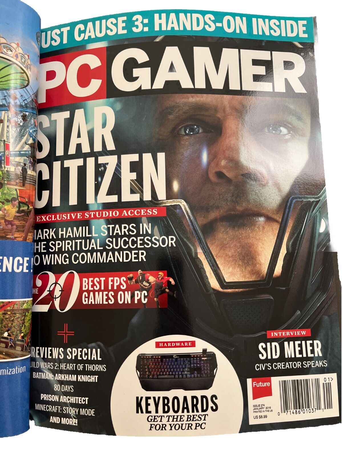 JANUARY 2016 #274 PC GAMER Online Offline video game magazine Star Citizen