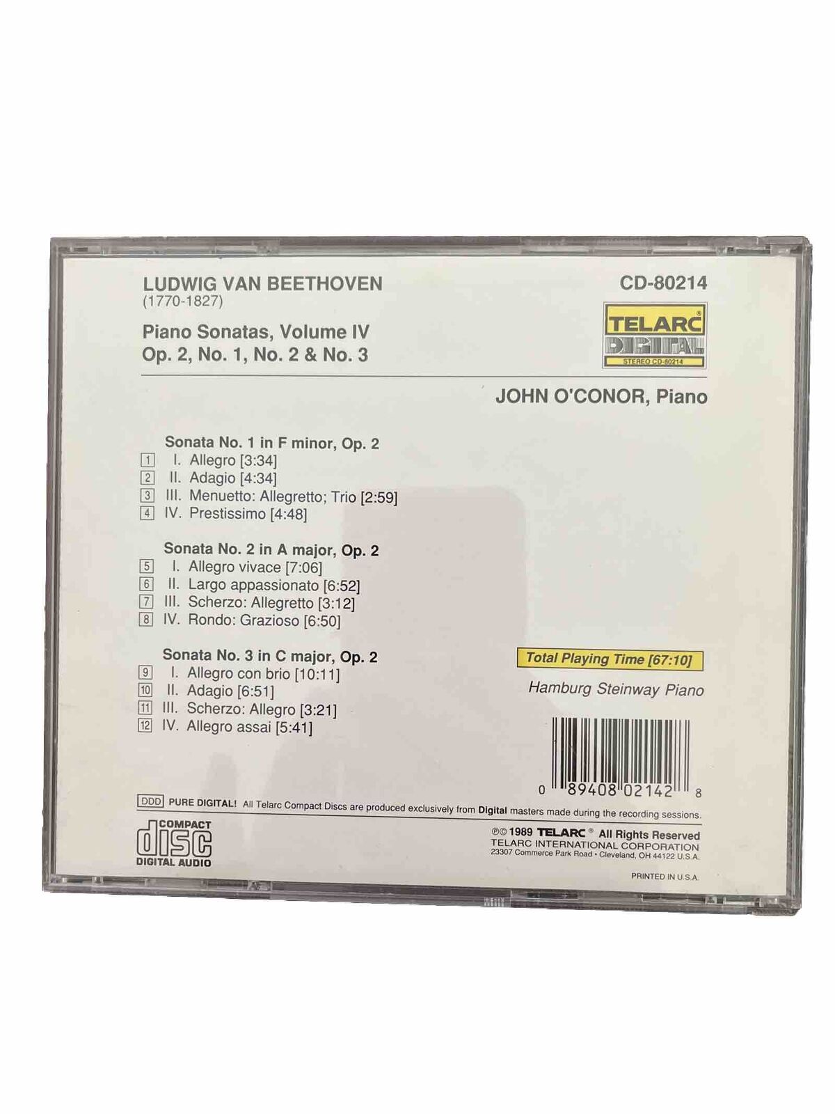 Ludwig van Beethoven : Piano Sonatas 1 - 3 Vol. 4 CD (1989)