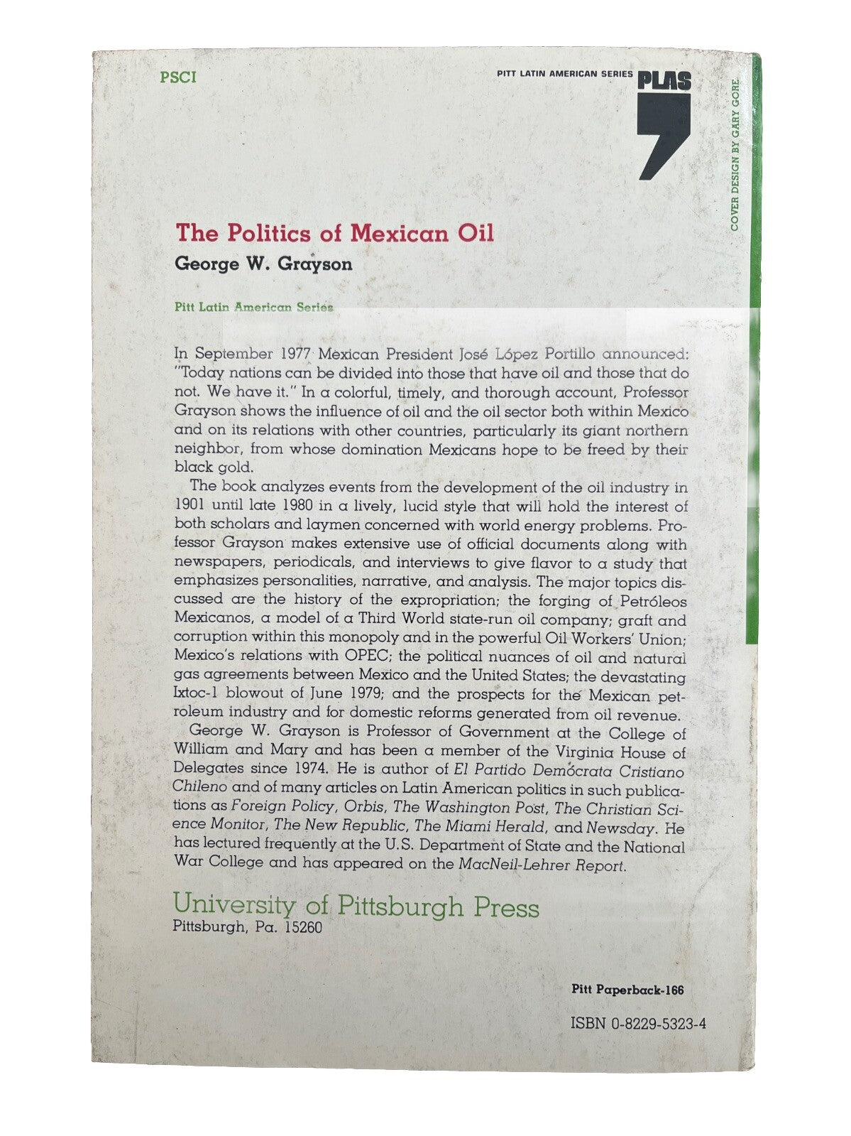 Classic Political Book The Politics of Mexican Oil by George W. Grayson