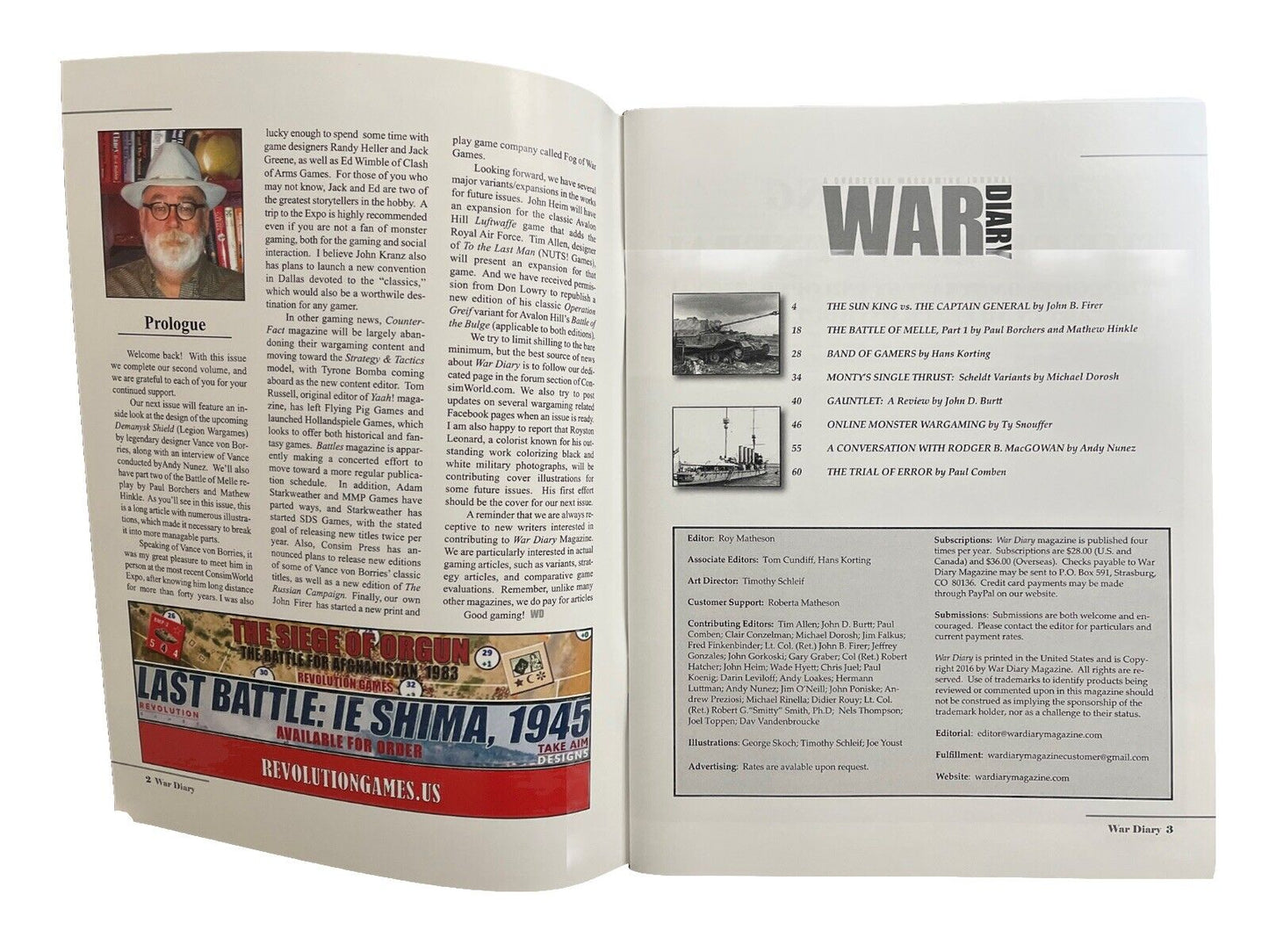 War Diary Wargaming Journal Magazine #8 The Sun King vs The Captain General