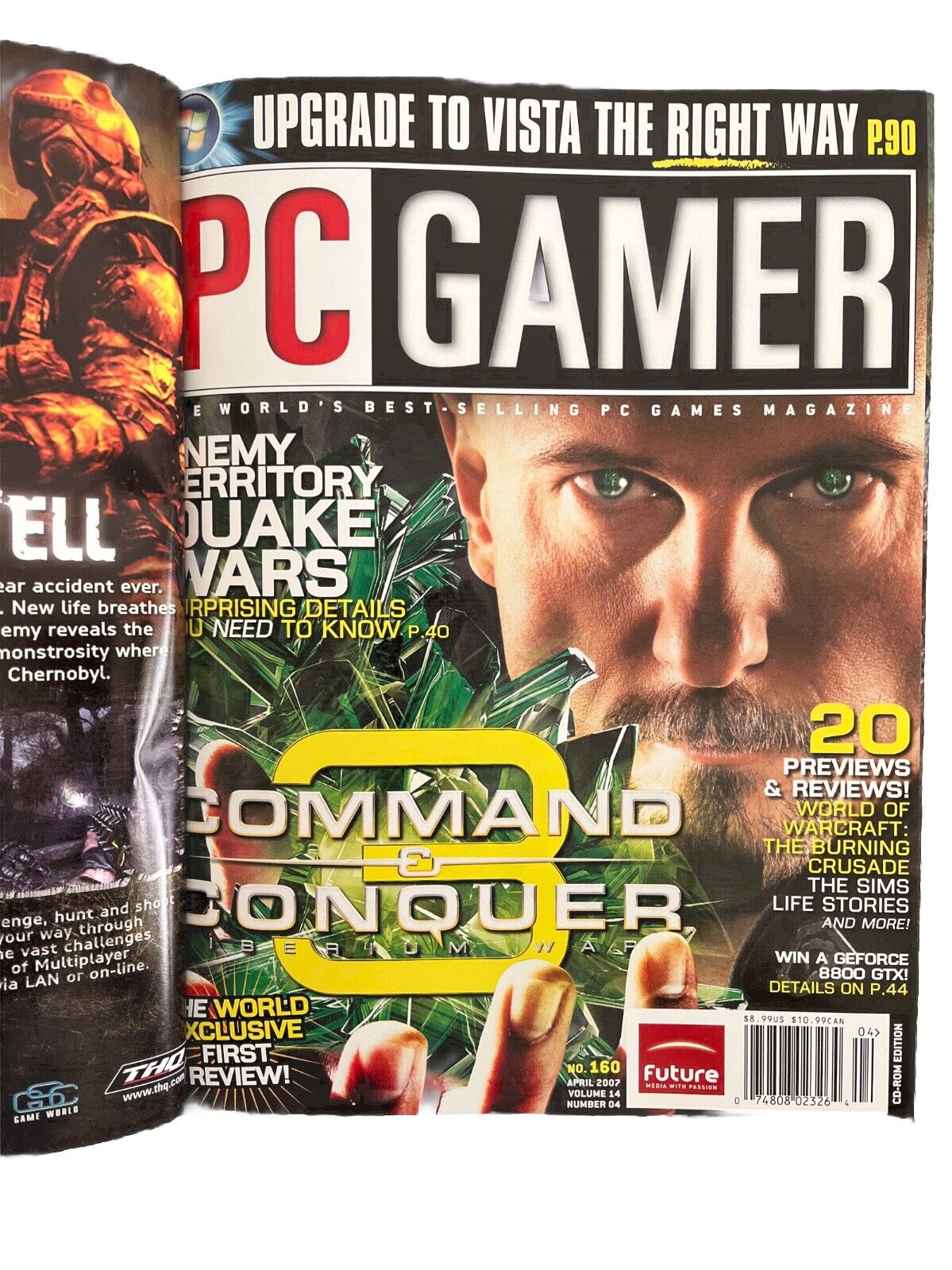 April 2007 PC Gamer #160 Game Magazine Enemy Territory Quake Wars With Demo Disc