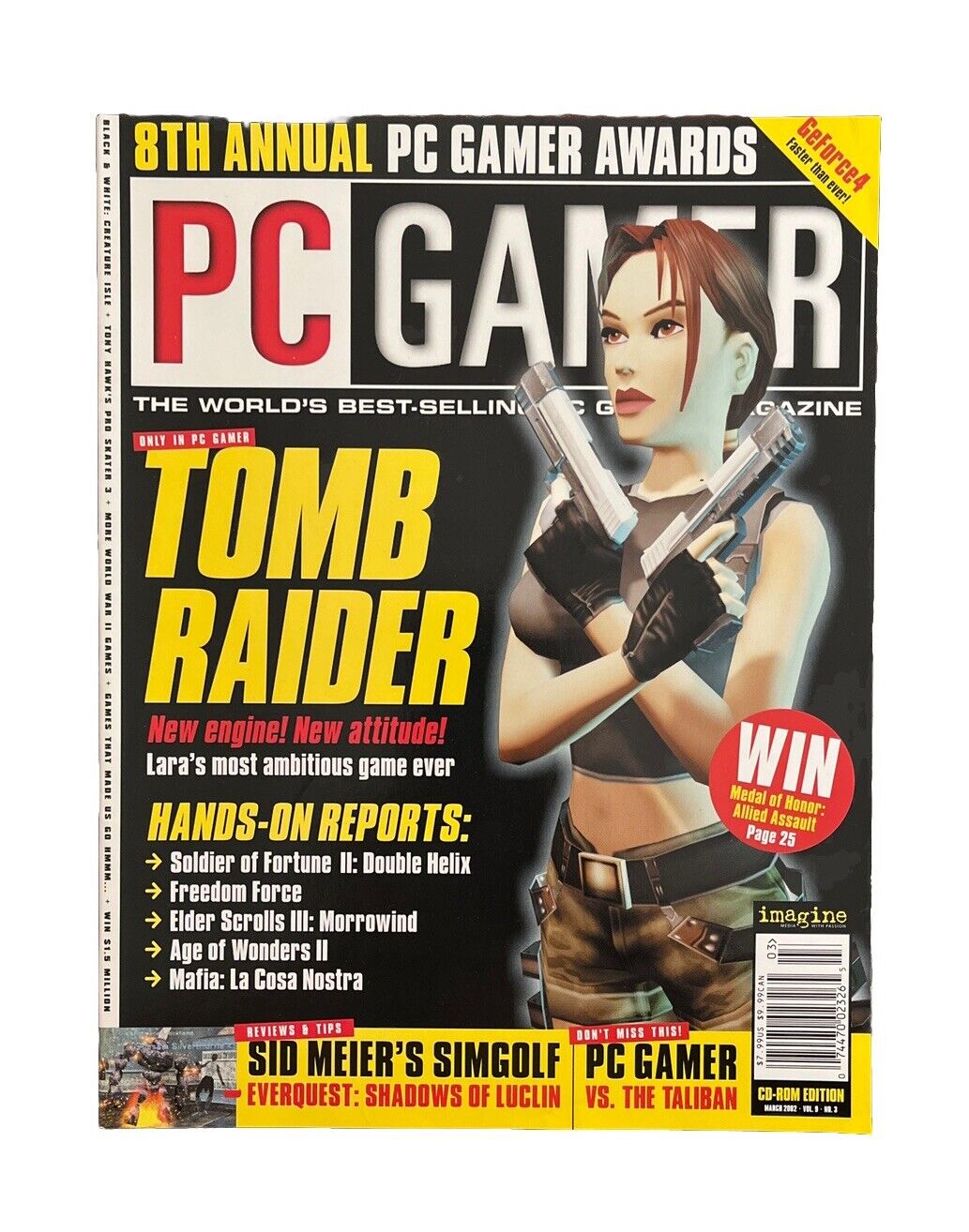 Collectable Vintage Video Game PC GAMER Magazine #95 March 2002 - Tomb Raider