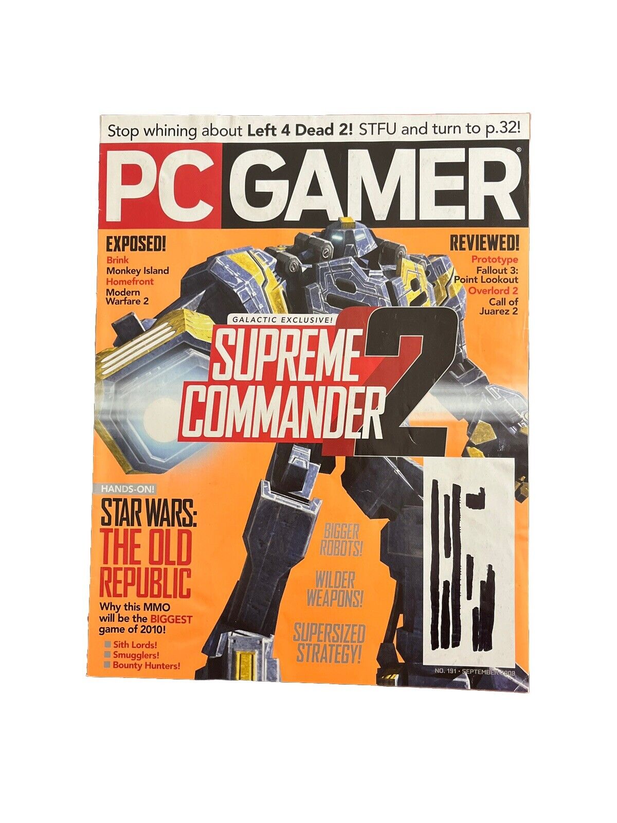 PC Gamer Video Game Magazine #191 September 2009 - Supreme Commander 2 Demo Disc