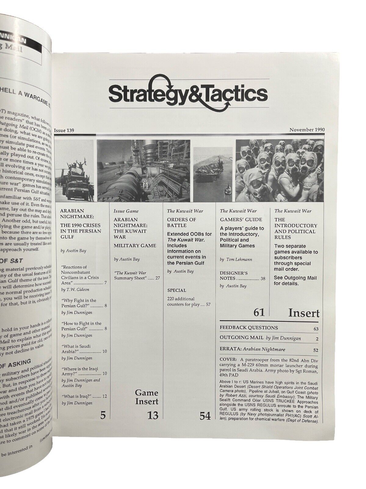 Strategy & Tactics Historical Combat Wargame Magazine #139 1990 The Kuwait War