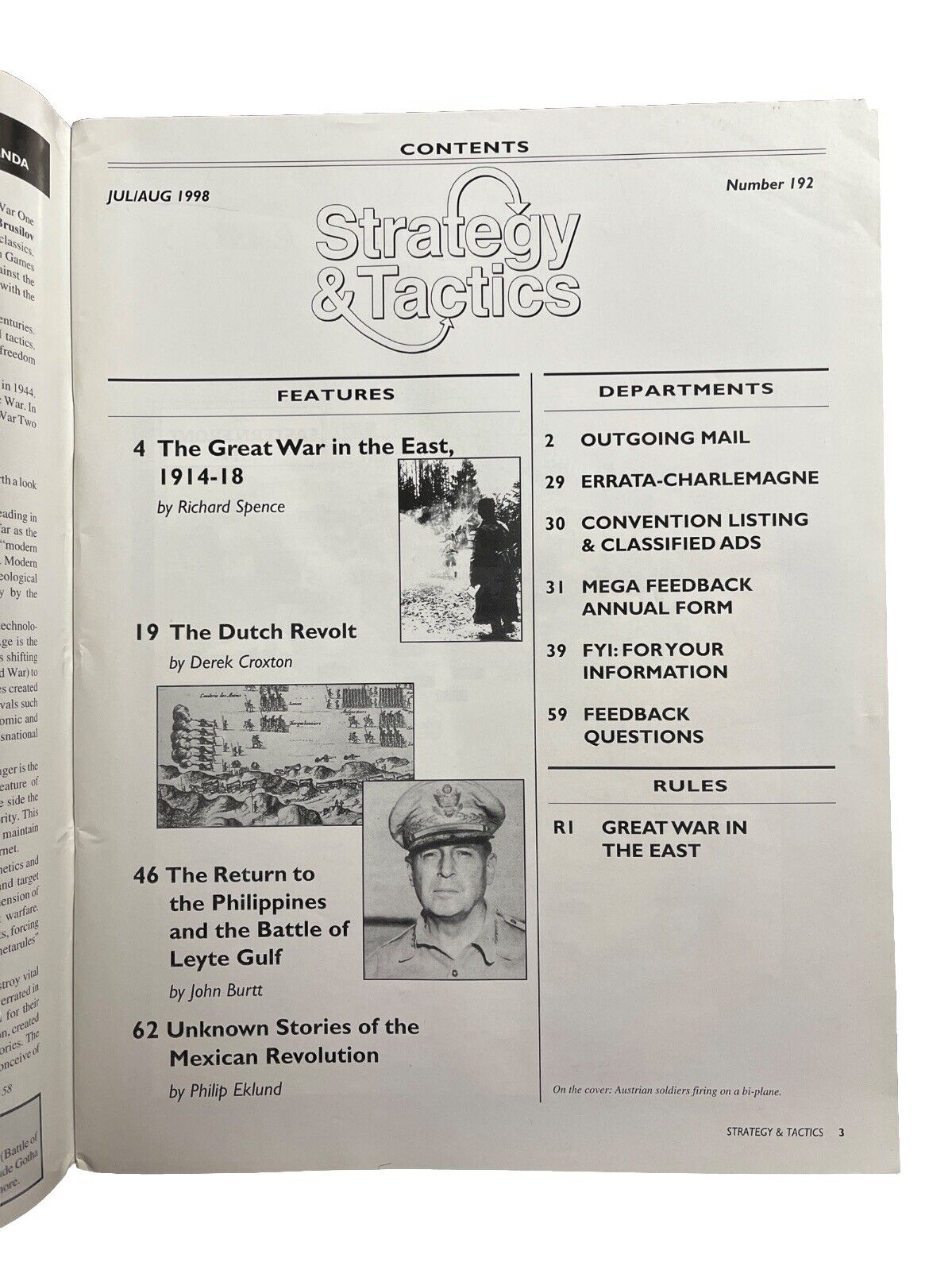 Strategy & Tactics Wargame Magazine #192 The Great War In The East 1914-18