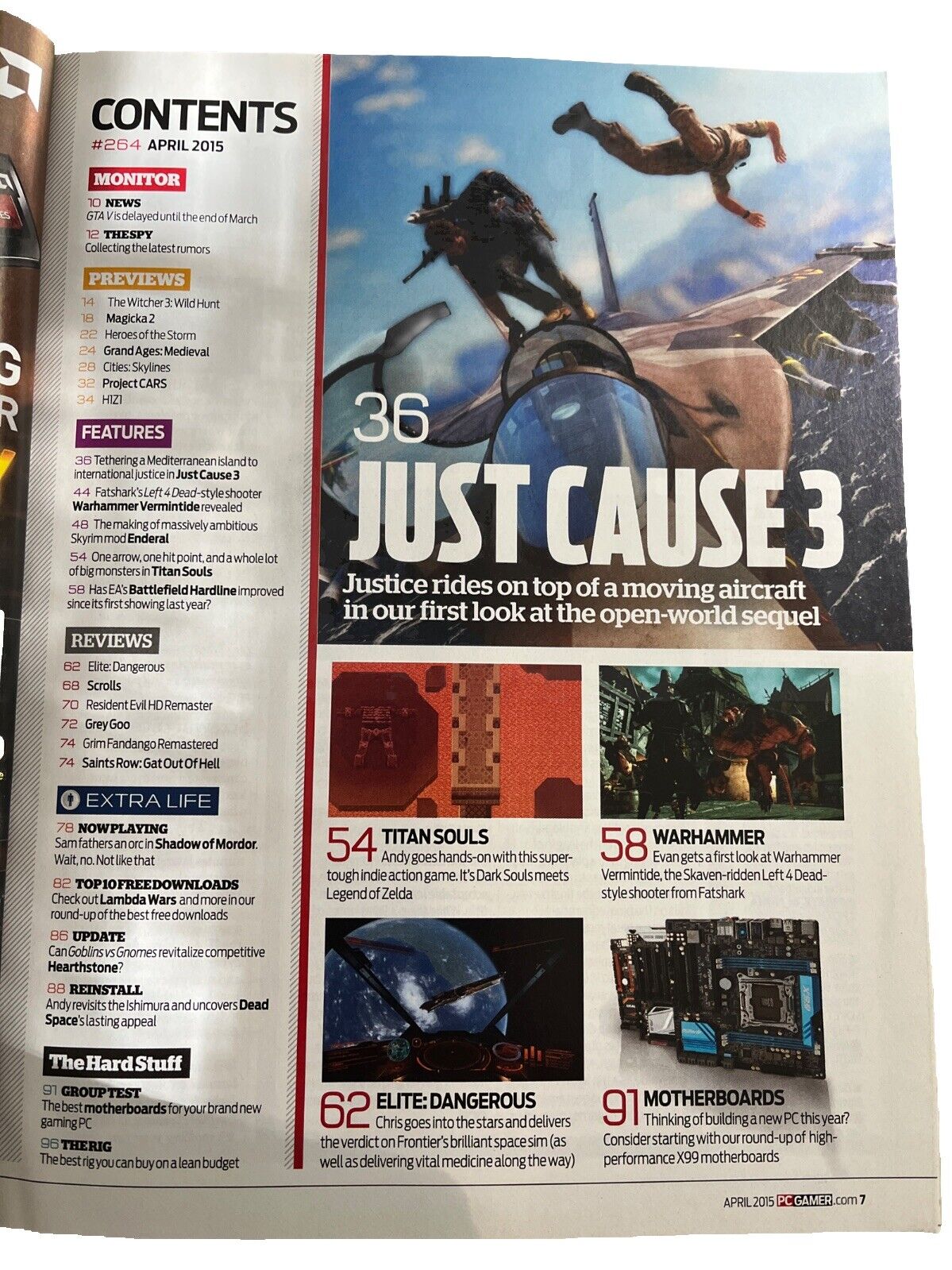 Just Cause 3 PC Gamer April 2015 #264 Computer Video Game Magazine