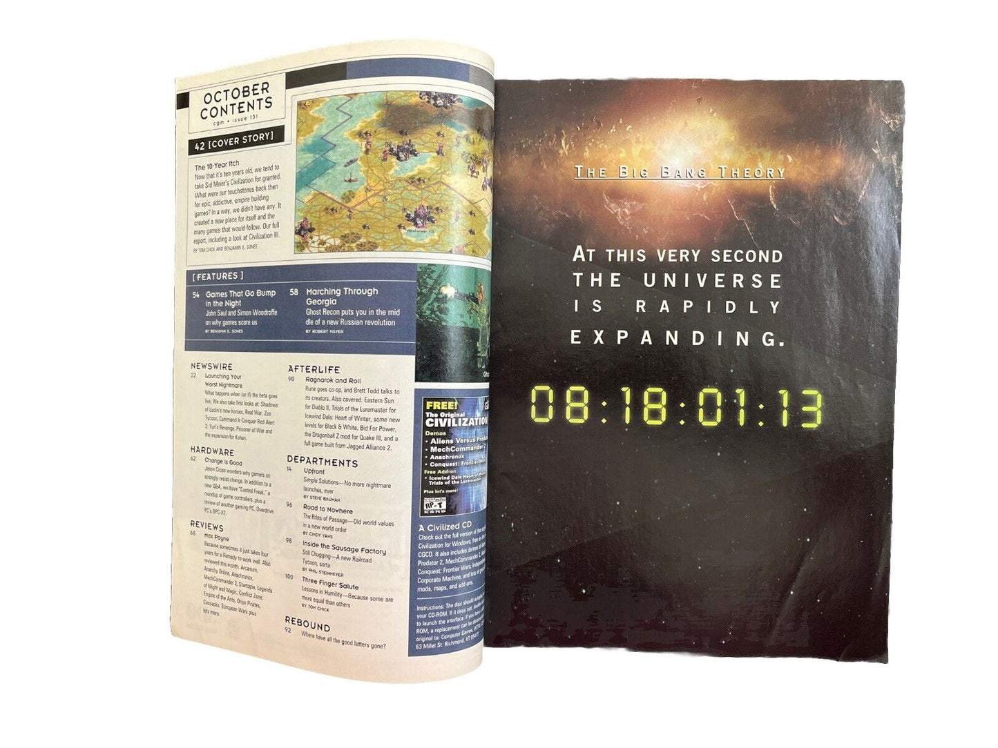 Vintage Collectable Computer Games Magazine #131 October 2001 - Civilization
