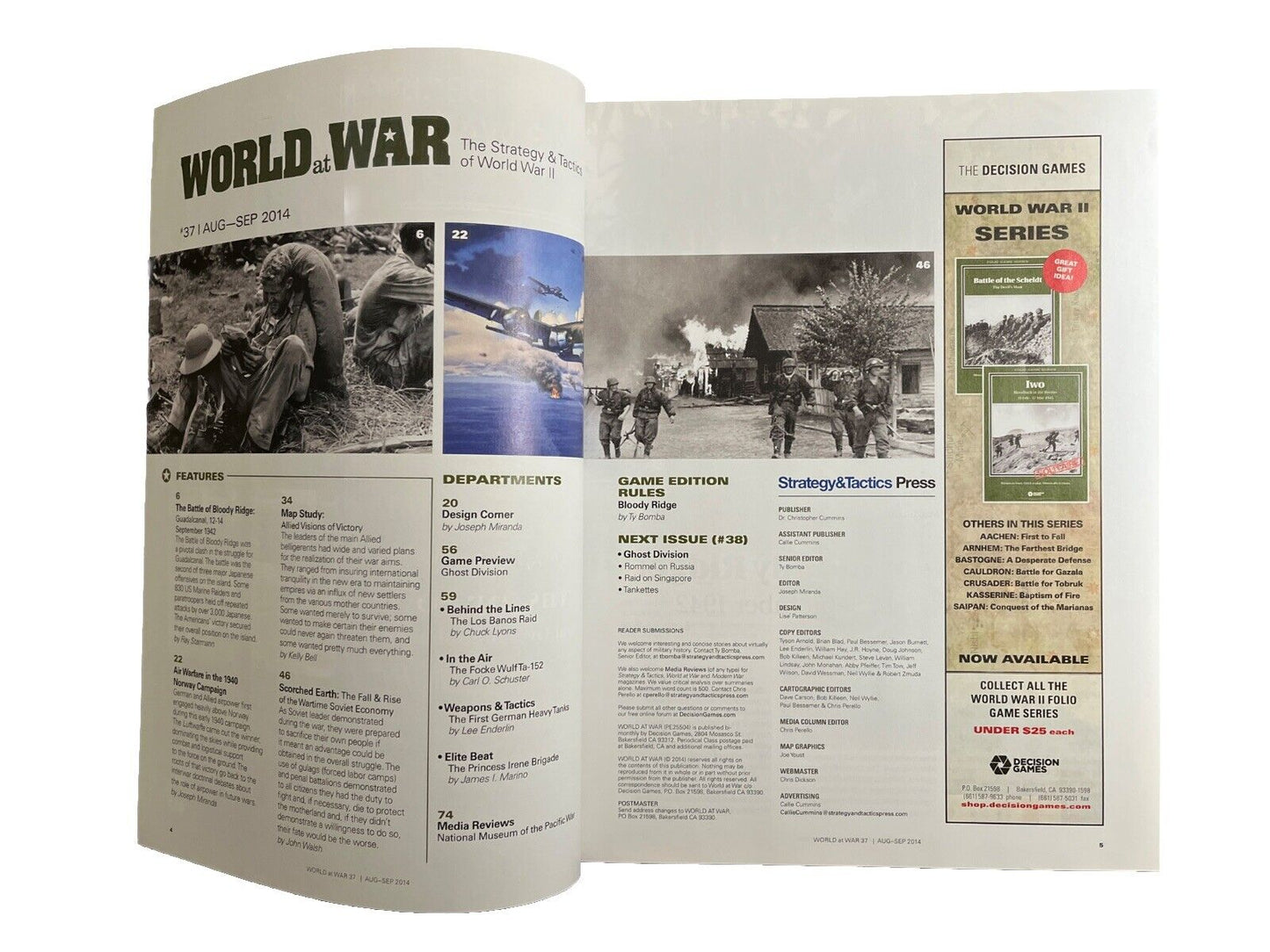 World At War Magazine #37 And Military History Board Game - Bloody Ridge