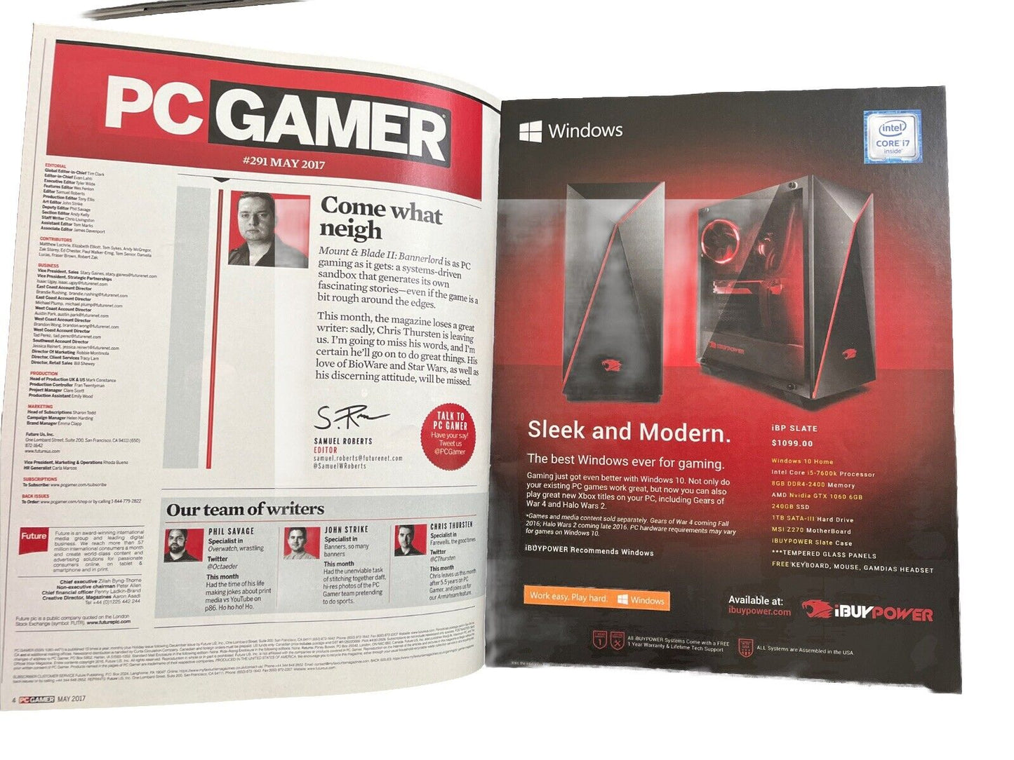 MAY 2017 PC GAMER video game magazine - MOUNT AND BLADE II BANNER LORD #291