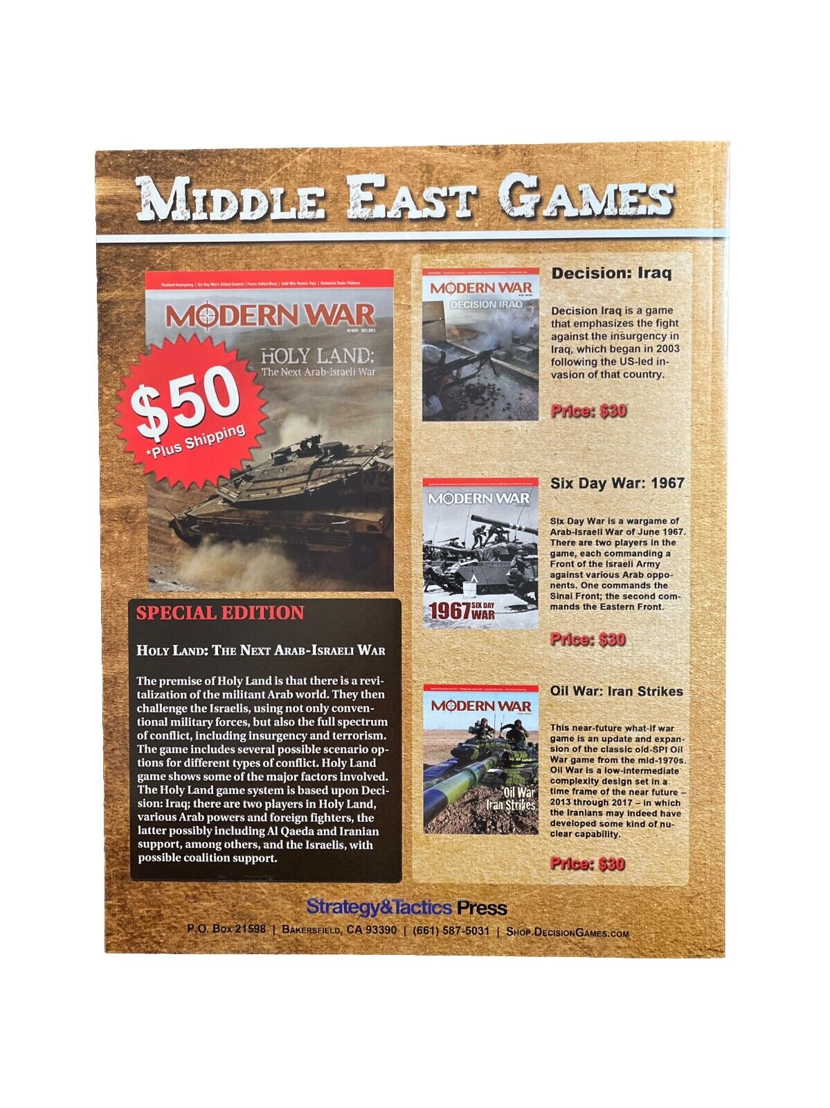 Modern War Magazine #21 With Historical War Board Game - Struggle For Kandahar