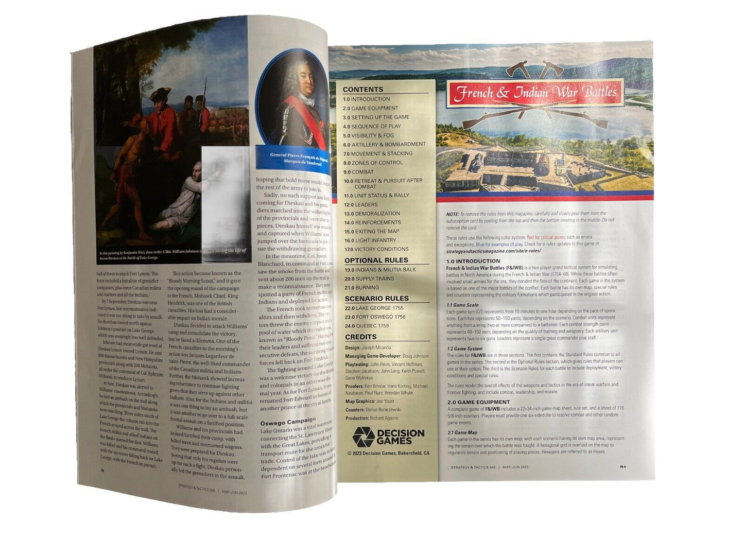 Strategy & Tactics Magazine #340 With Table War Game French & Indian War Battles